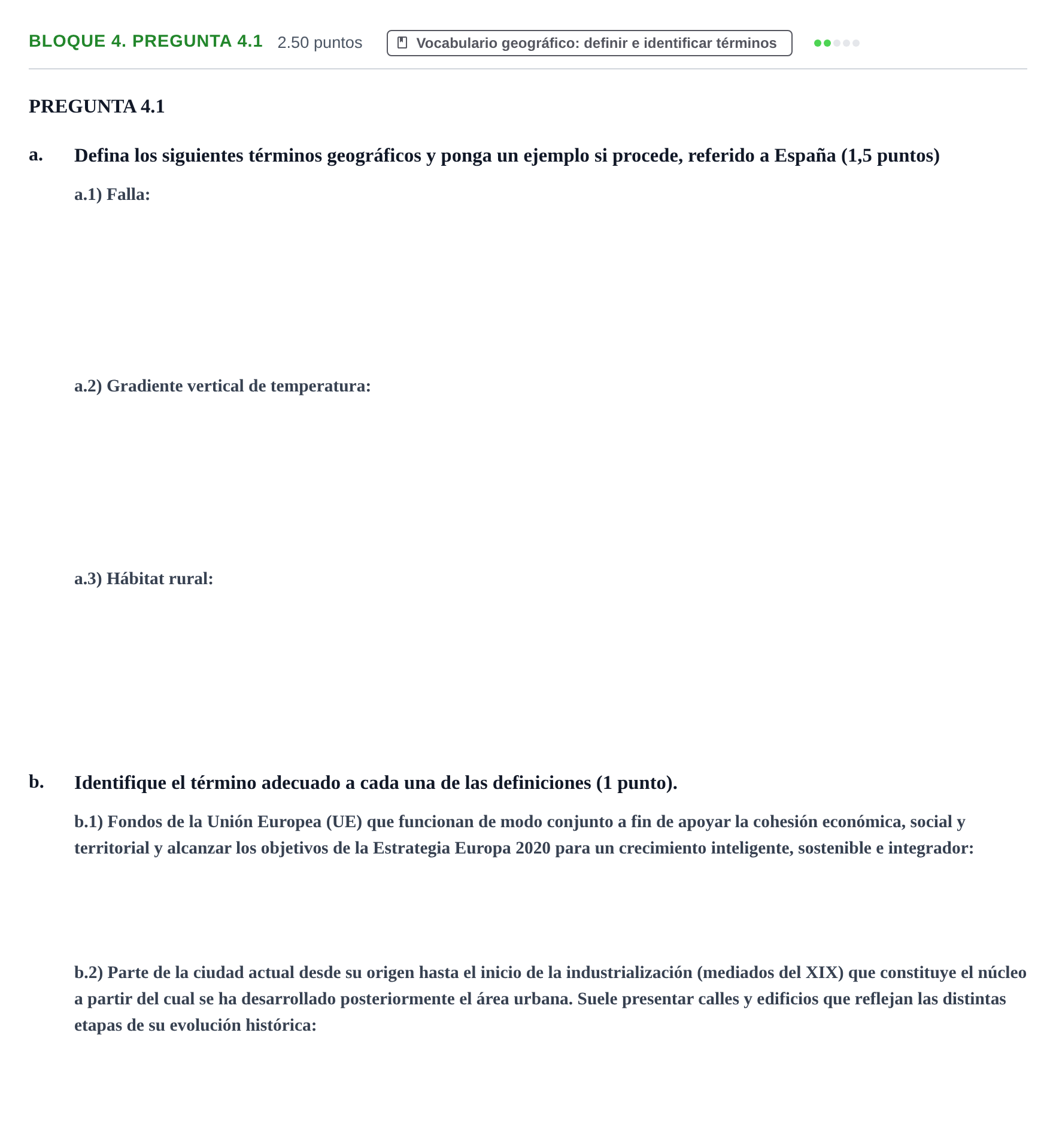 Enunciado: Bloque 4. Pregunta 4.1 · Geografía PAU Murcia Extraordinaria 2026