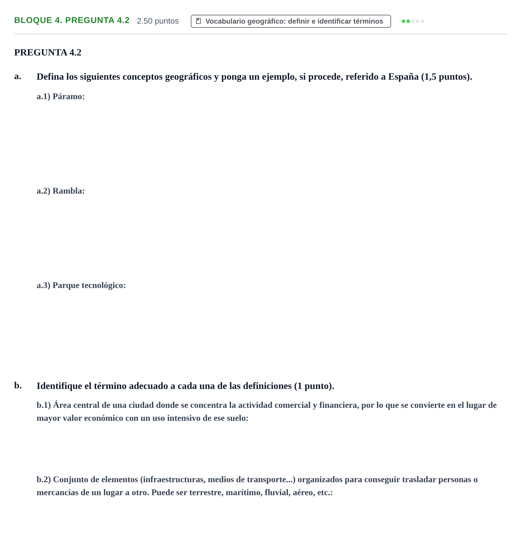 Enunciado: Bloque 4. Pregunta 4.2 · Geografía PAU Murcia Extraordinaria 2026