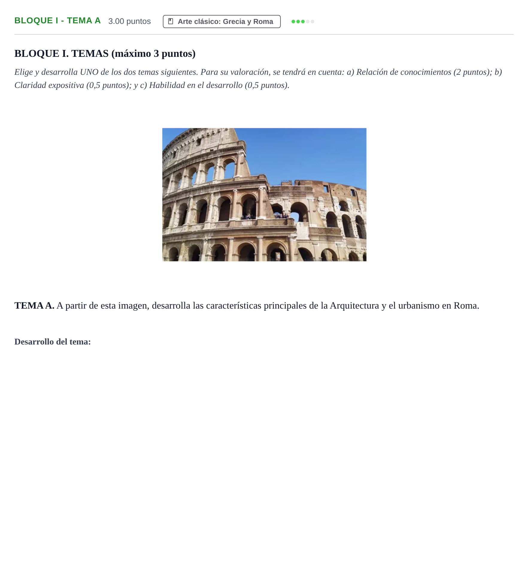 Enunciado: Bloque I - Tema A · Historia del Arte PAU Murcia Extraordinaria 2026