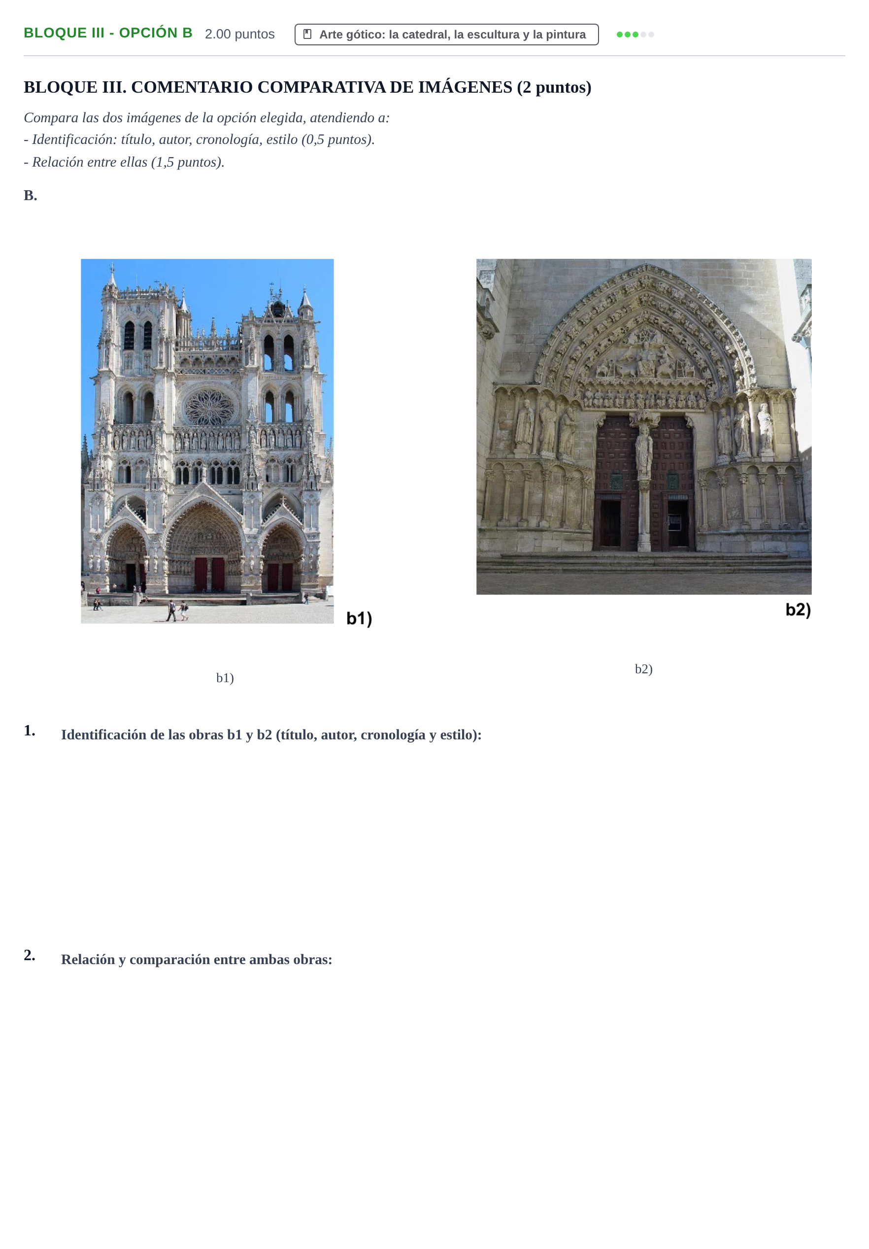 Enunciado: Bloque III - Opción B · Historia del Arte PAU Murcia Extraordinaria 2026