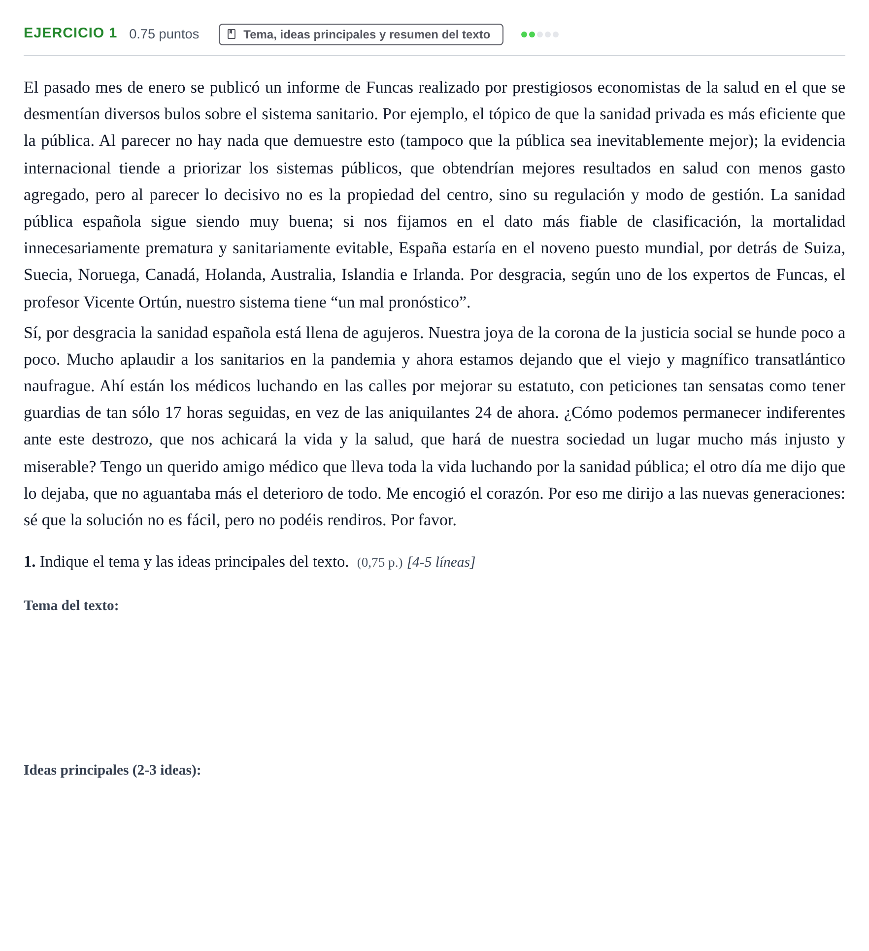 Enunciado: Problema 1 · Lengua Castellana y Literatura II PAU Murcia Extraordinaria 2026