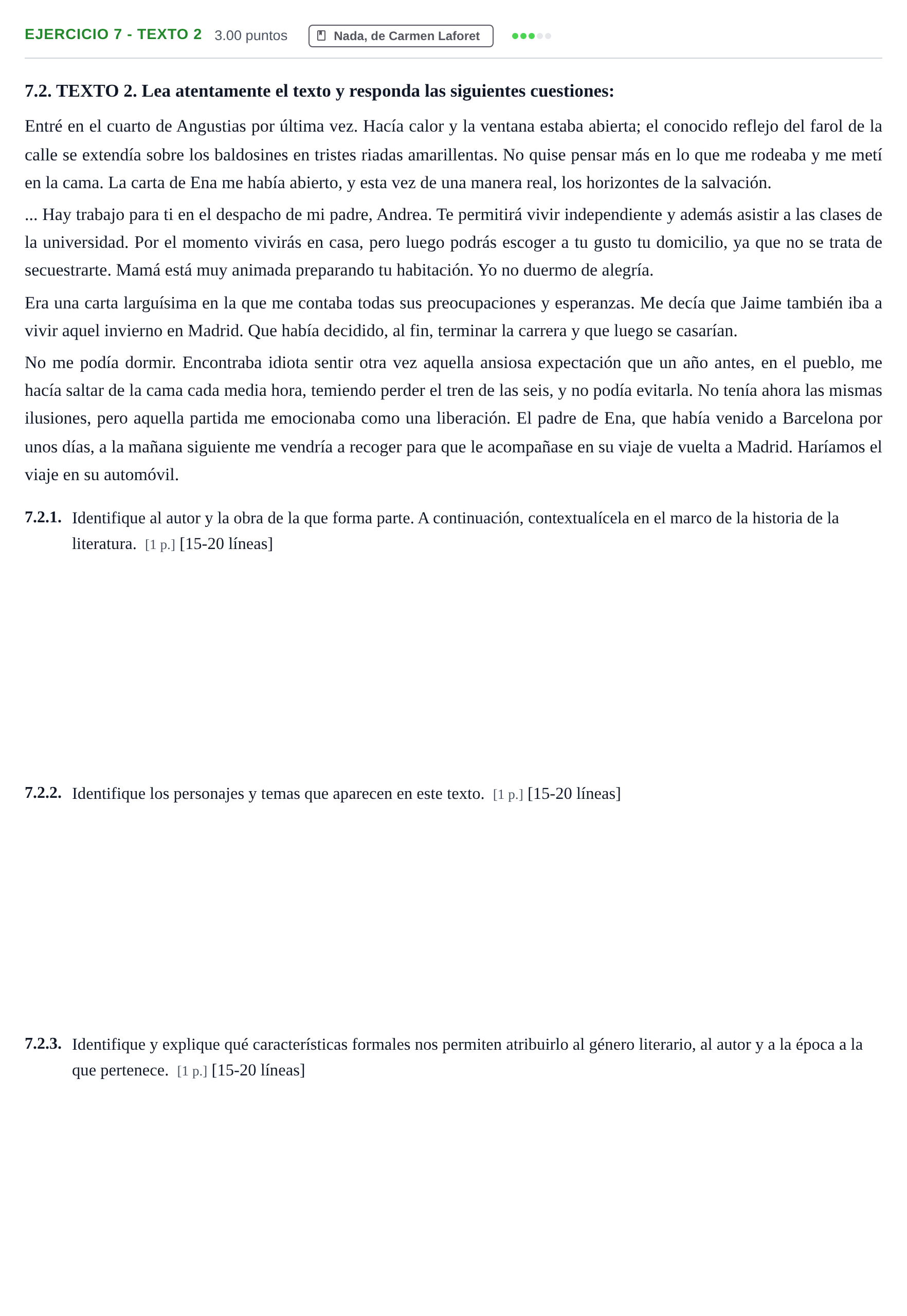 Enunciado: Ejercicio 7 - Texto 2 · Lengua Castellana y Literatura II PAU Murcia Extraordinaria 2026