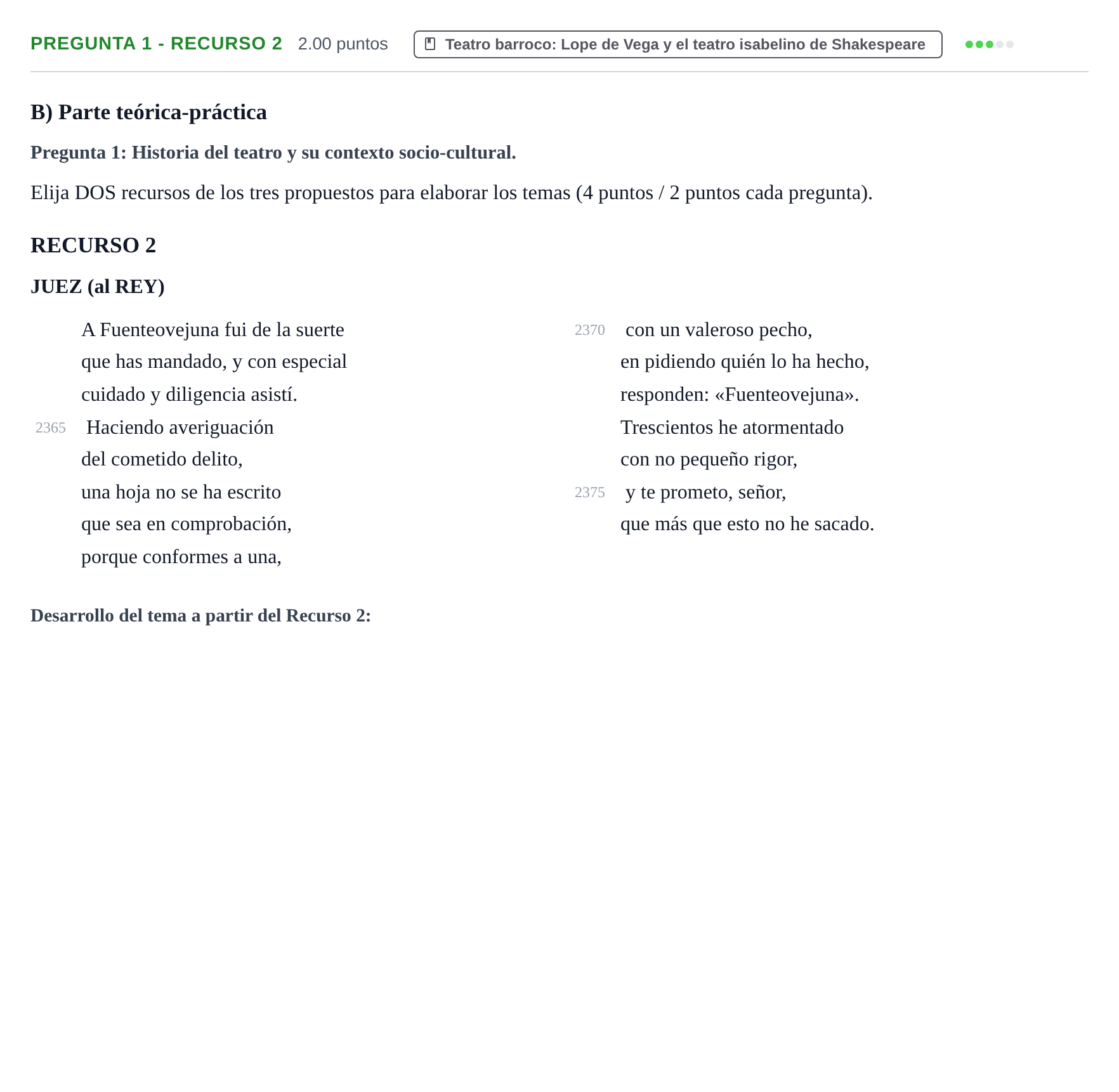 Enunciado: Pregunta 1 - Recurso 2 · Artes Escénicas PAU Navarra Ordinaria 2025