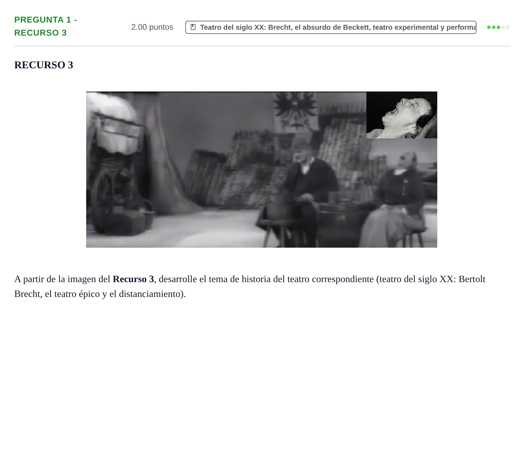 Enunciado: Pregunta 1 - Recurso 3 · Artes Escénicas PAU Navarra Ordinaria 2025