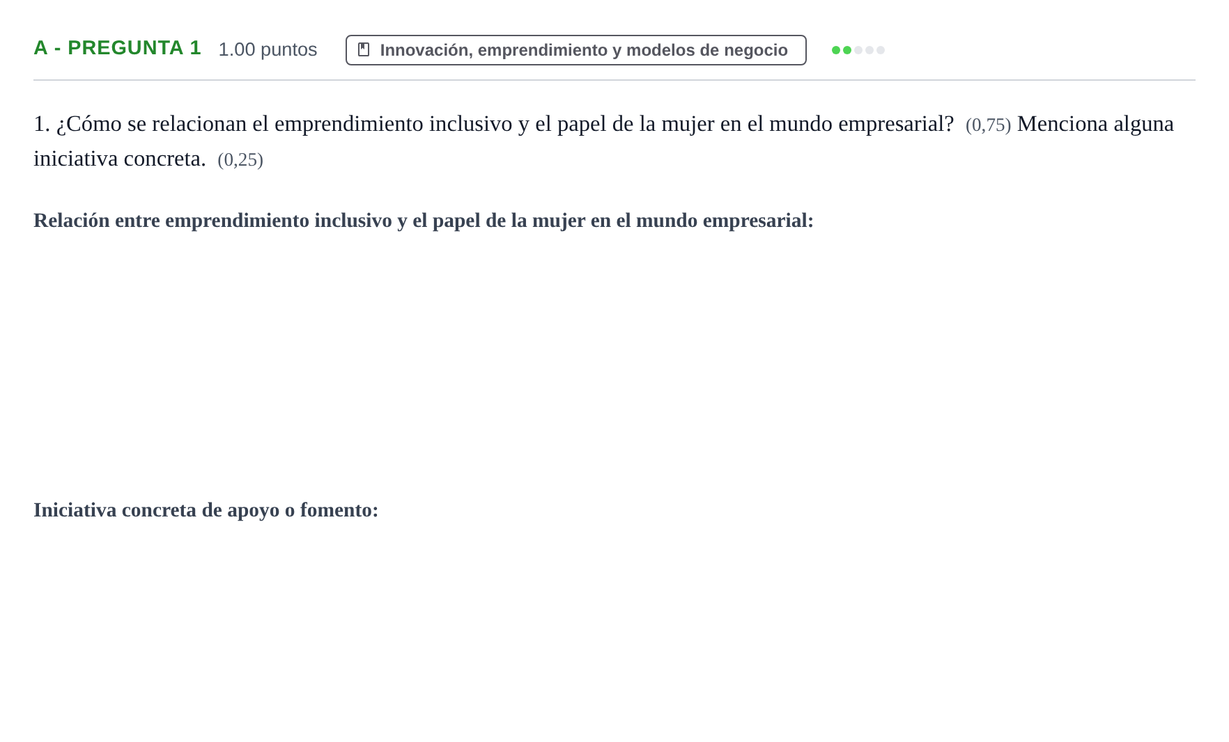 Enunciado: Ejercicio A - Pregunta 1 · Empresa y Diseño de Modelos de Negocio PAU Navarra Ordinaria 2025