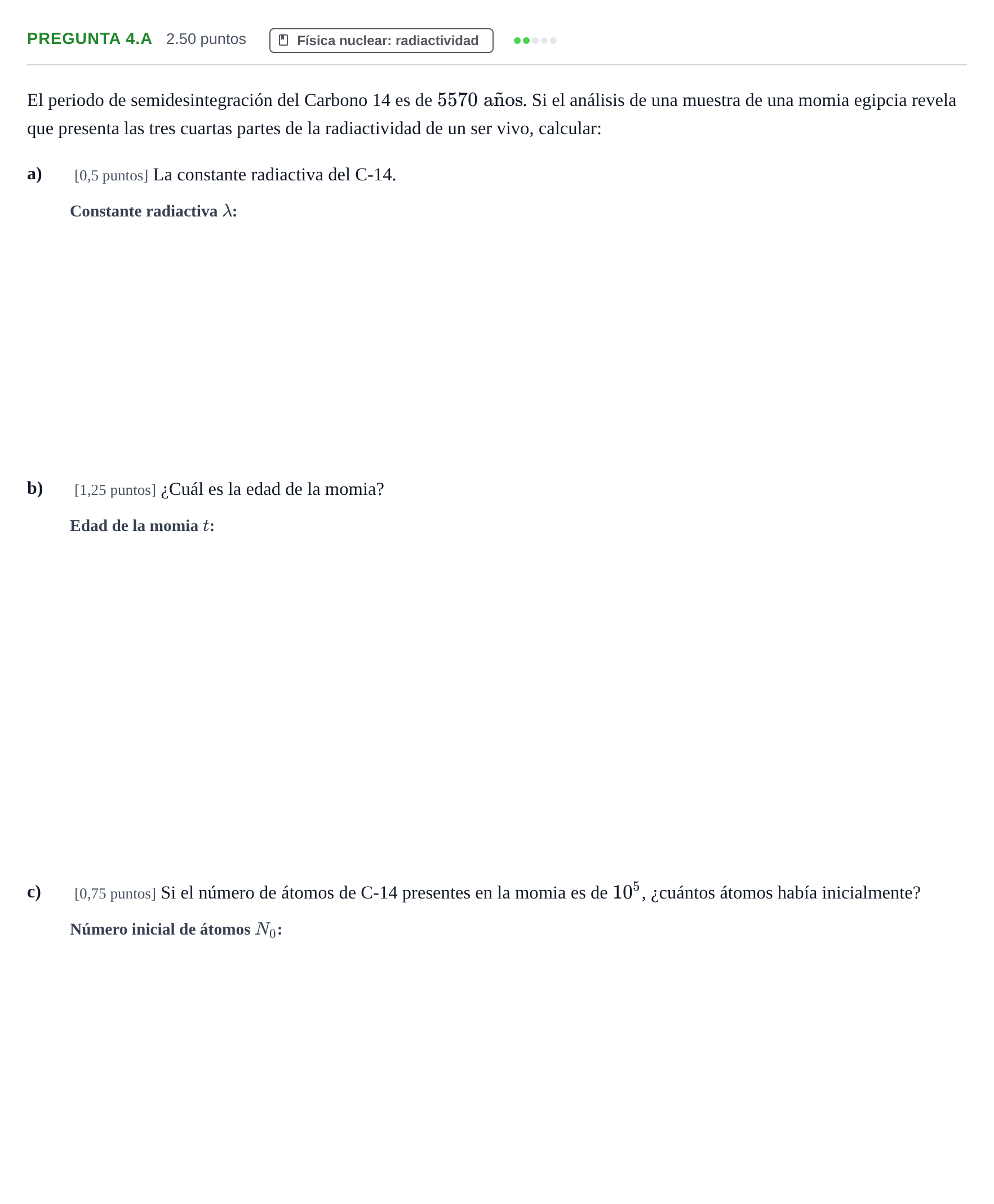 Enunciado: Pregunta 4.A · Física PAU Navarra Ordinaria 2025