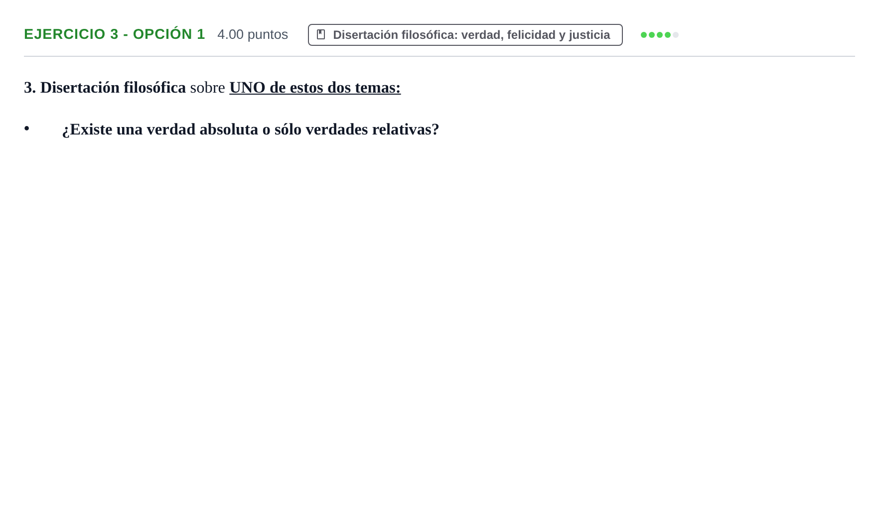 Enunciado: Ejercicio 3 - Opción 1 · Historia de la Filosofía PAU Navarra Ordinaria 2025