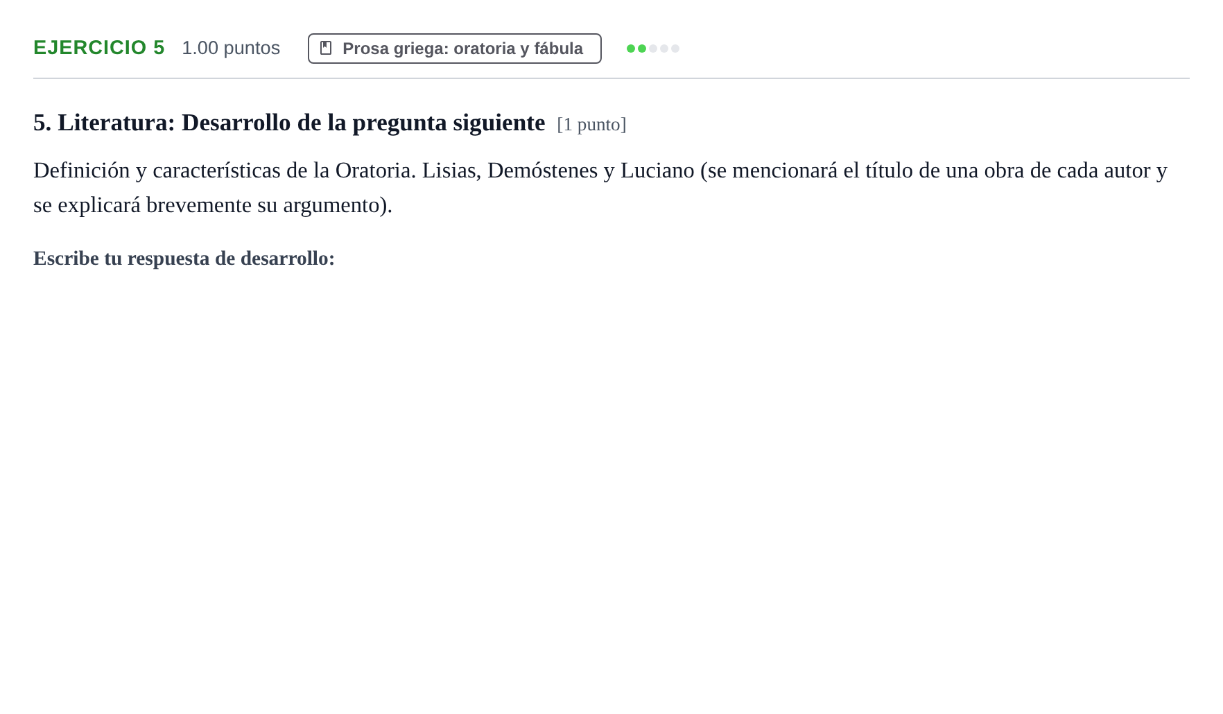 Enunciado: Problema 5 · Griego II PAU Navarra Ordinaria 2025
