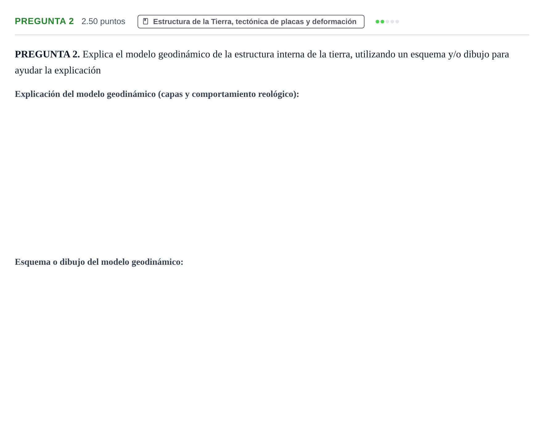 Enunciado: Pregunta 2 · Geología y Ciencias Ambientales PAU Navarra Ordinaria 2025