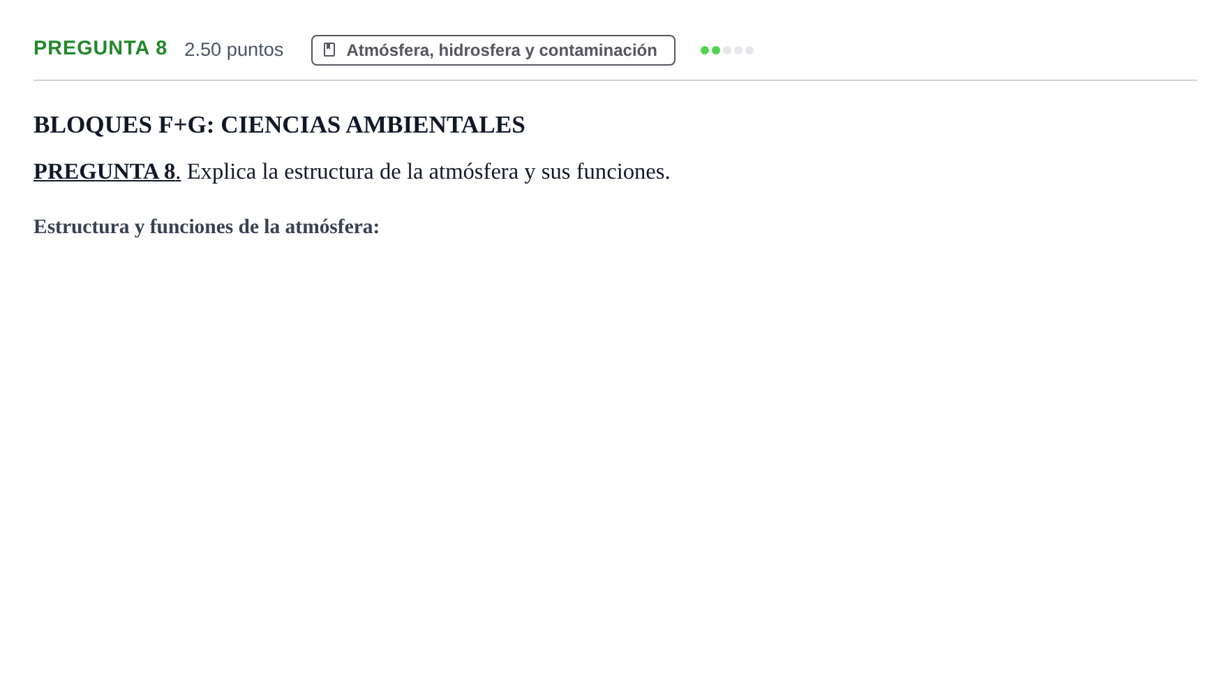 Enunciado: Pregunta 8 · Geología y Ciencias Ambientales PAU Navarra Ordinaria 2025