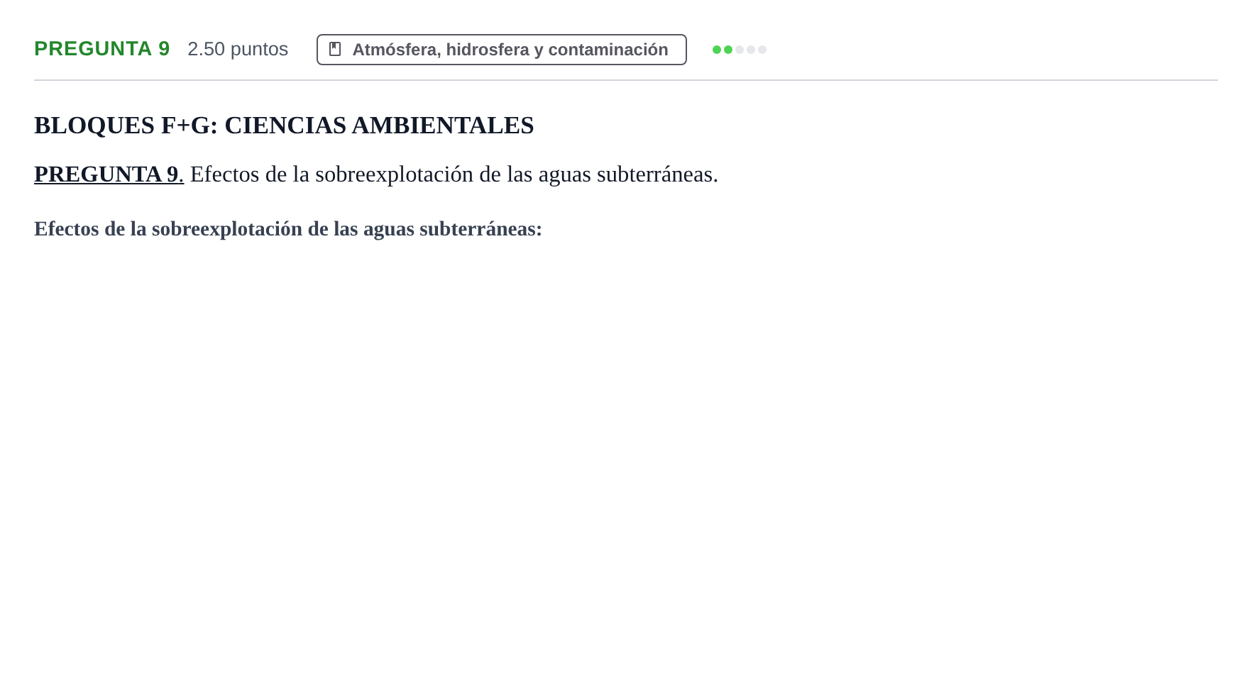 Enunciado: Pregunta 9 · Geología y Ciencias Ambientales PAU Navarra Ordinaria 2025