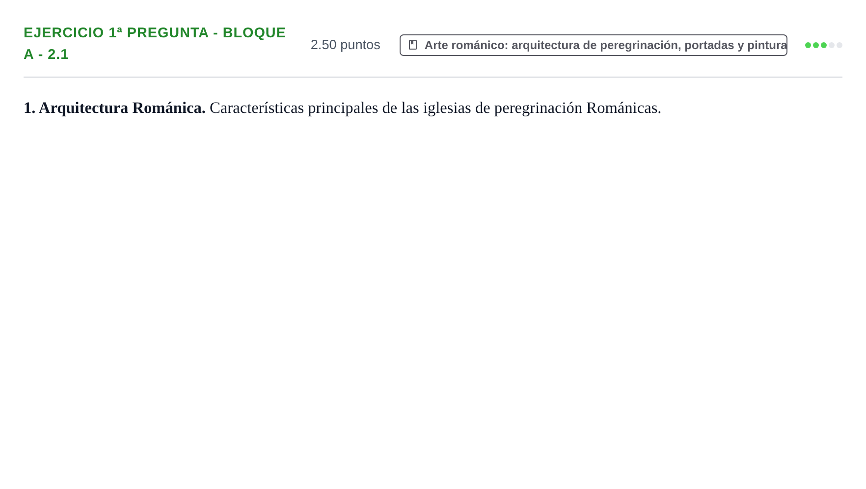 Enunciado: Ejercicio 1ª Pregunta - Bloque A - 2.1 · Historia del Arte PAU Navarra Ordinaria 2025