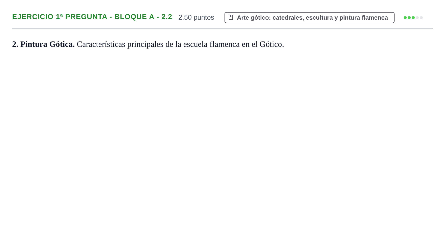 Enunciado: Ejercicio 1ª Pregunta - Bloque A - 2.2 · Historia del Arte PAU Navarra Ordinaria 2025