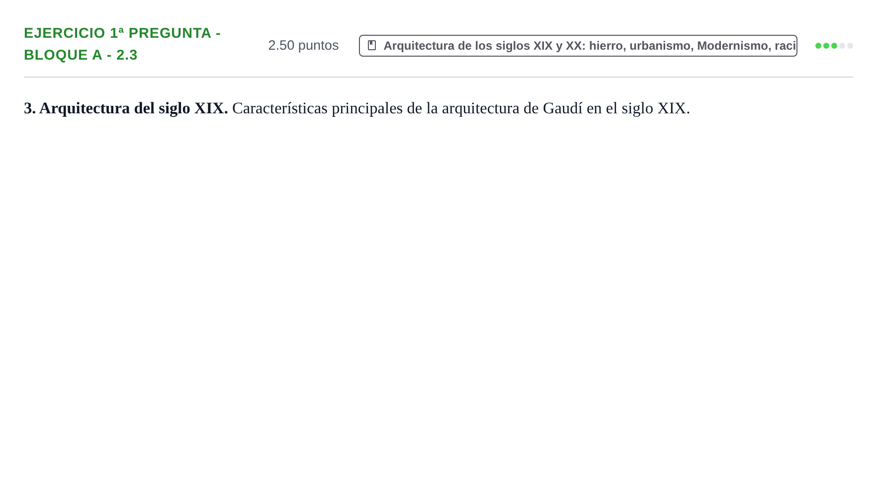 Enunciado: Ejercicio 1ª Pregunta - Bloque A - 2.3 · Historia del Arte PAU Navarra Ordinaria 2025