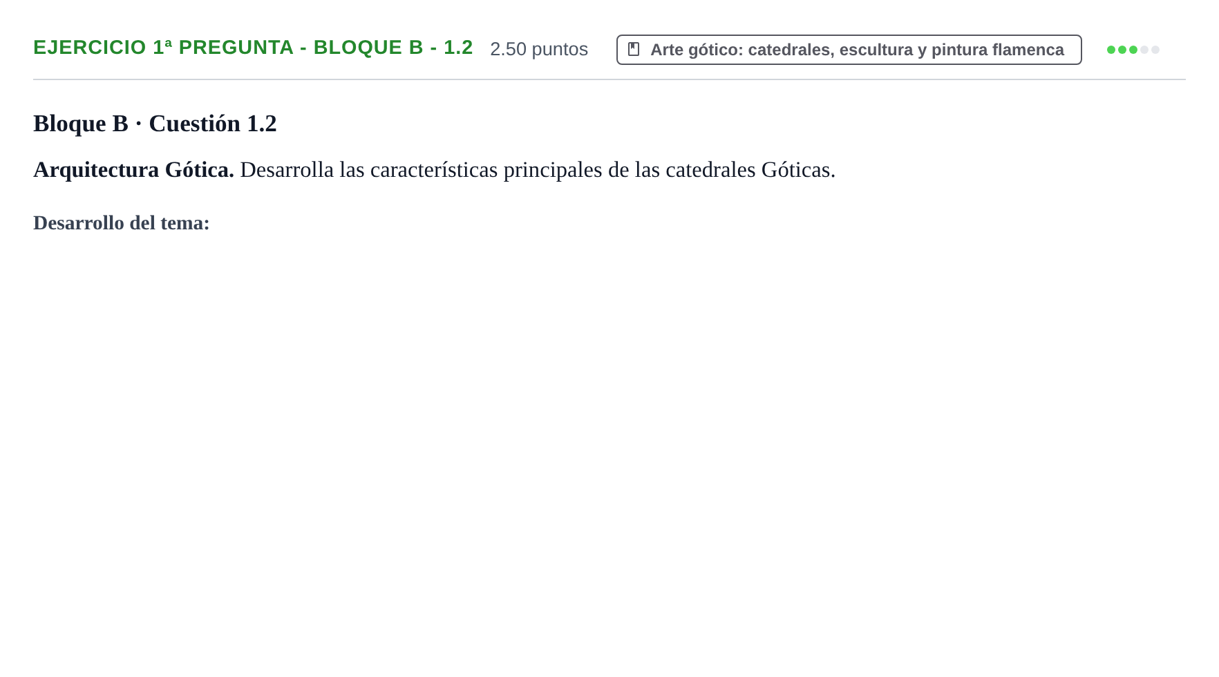 Enunciado: Ejercicio 1ª Pregunta - Bloque B - 1.2 · Historia del Arte PAU Navarra Ordinaria 2025