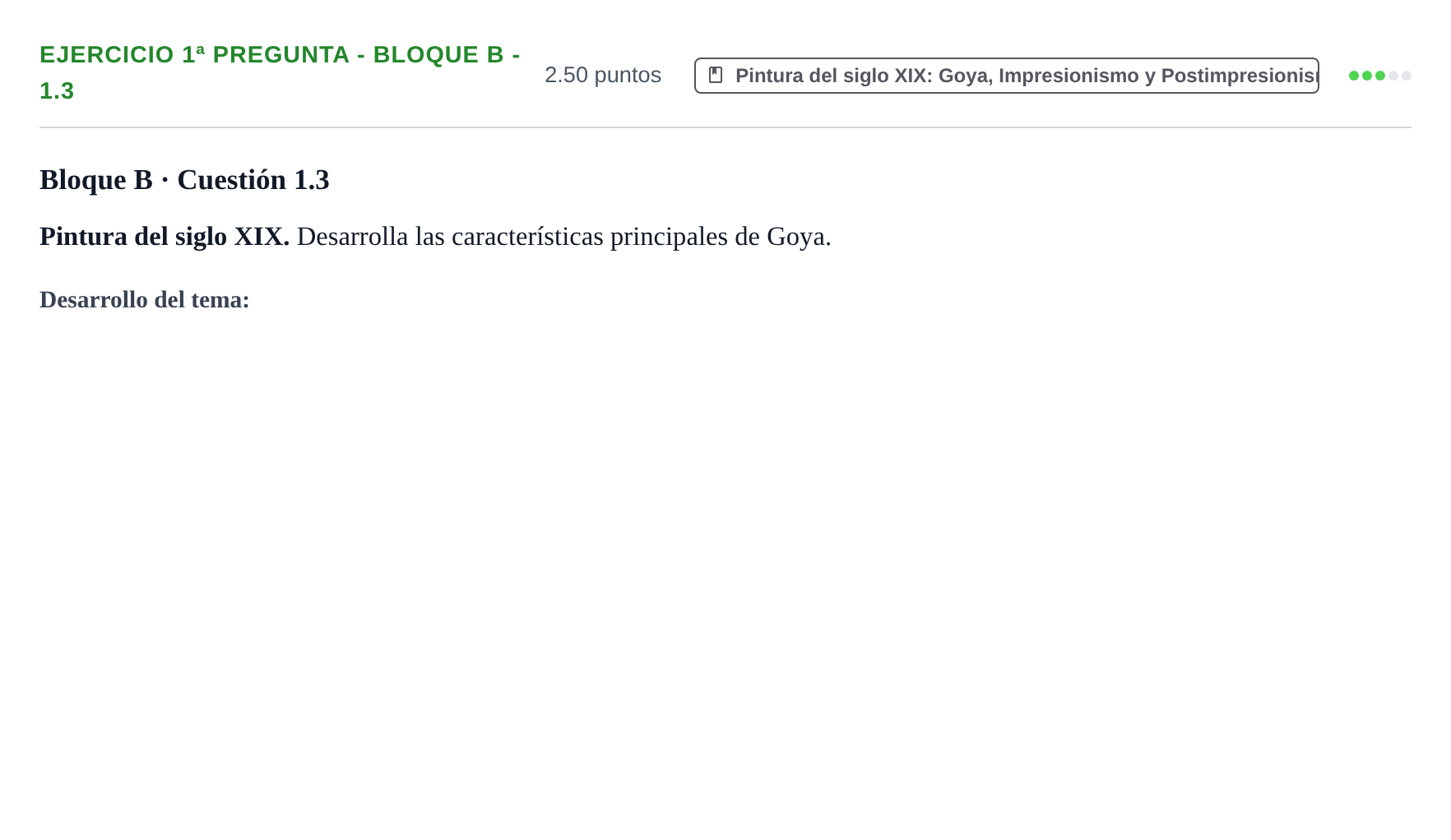 Enunciado: Ejercicio 1ª Pregunta - Bloque B - 1.3 · Historia del Arte PAU Navarra Ordinaria 2025
