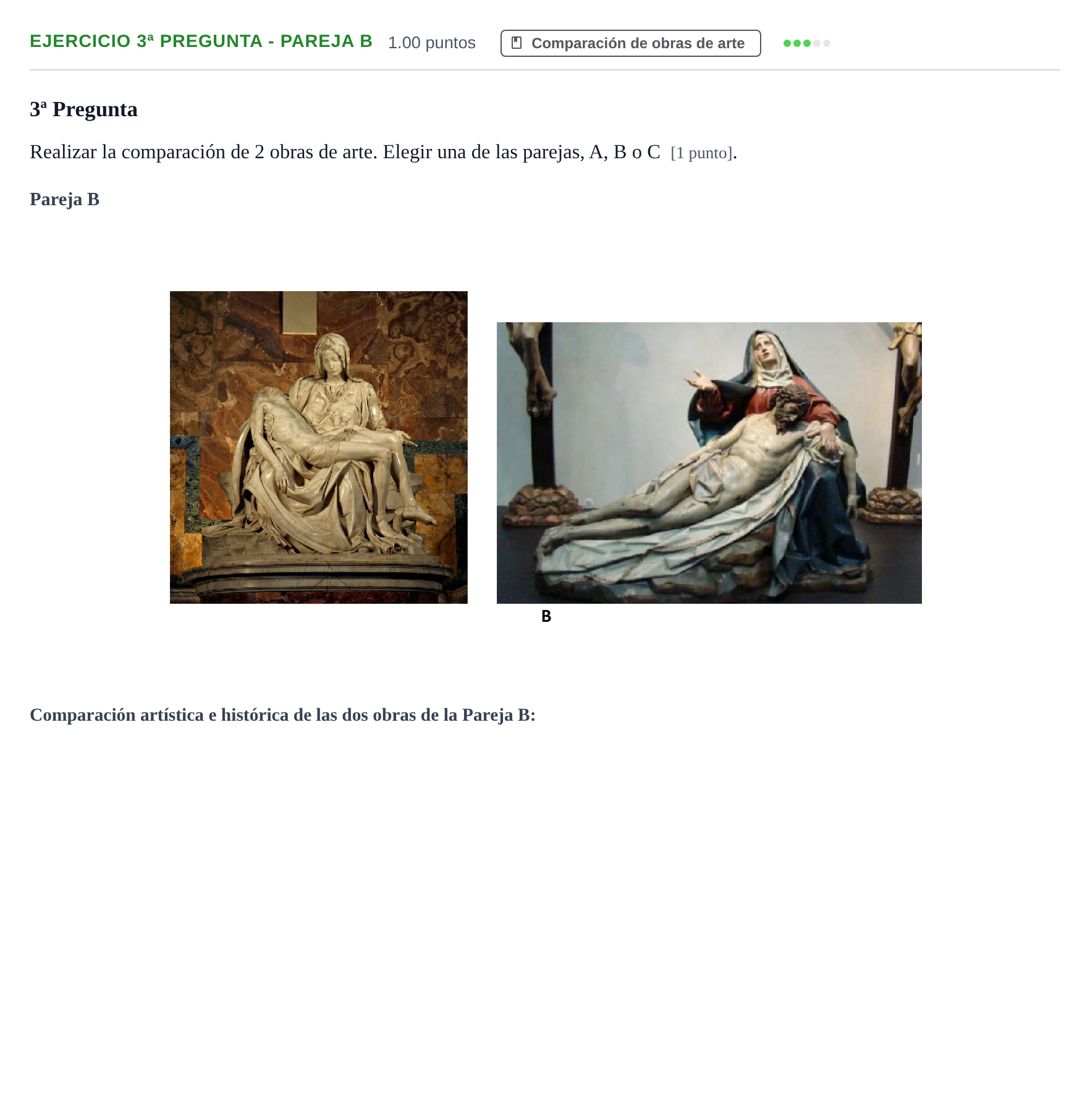 Enunciado: Ejercicio 3ª Pregunta - Pareja B · Historia del Arte PAU Navarra Ordinaria 2025