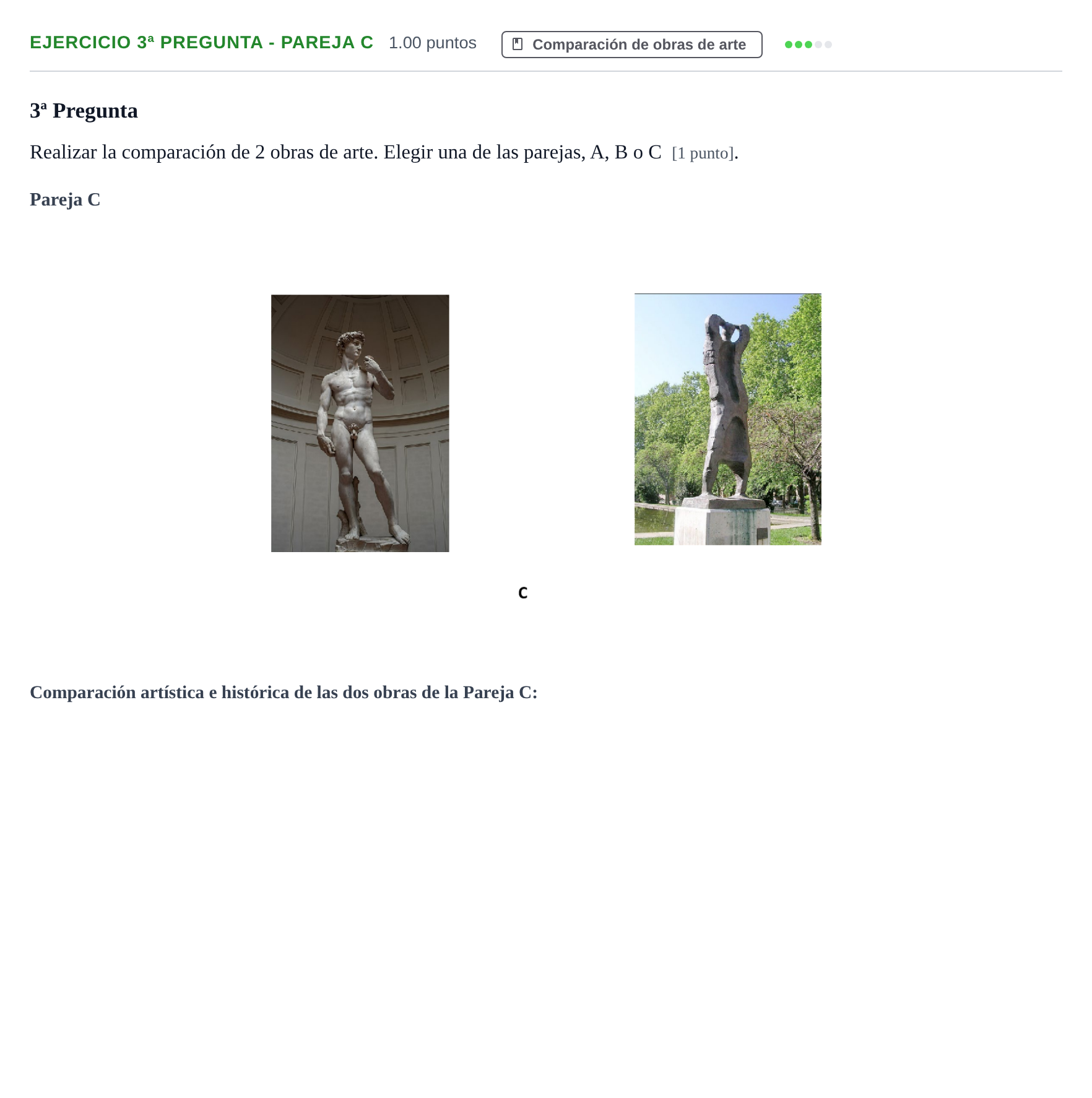 Enunciado: Ejercicio 3ª Pregunta - Pareja C · Historia del Arte PAU Navarra Ordinaria 2025