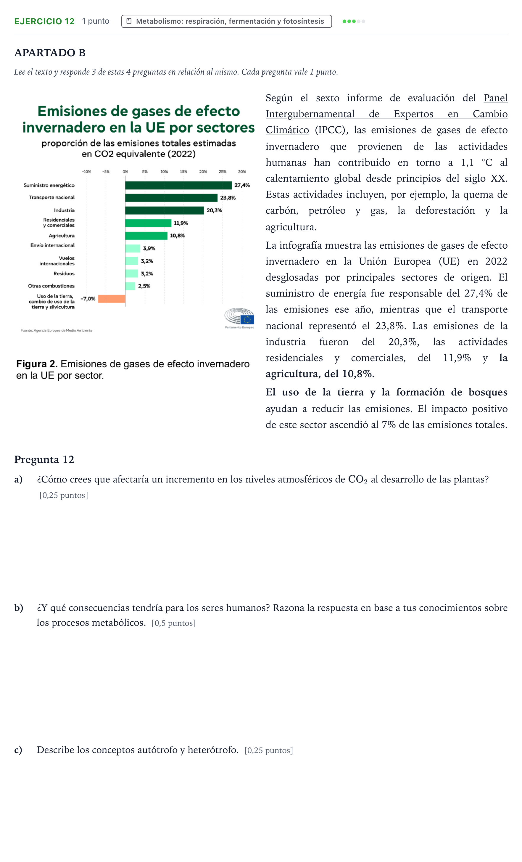 Enunciado: Problema 12 · Biología PAU Navarra Extraordinaria 2025