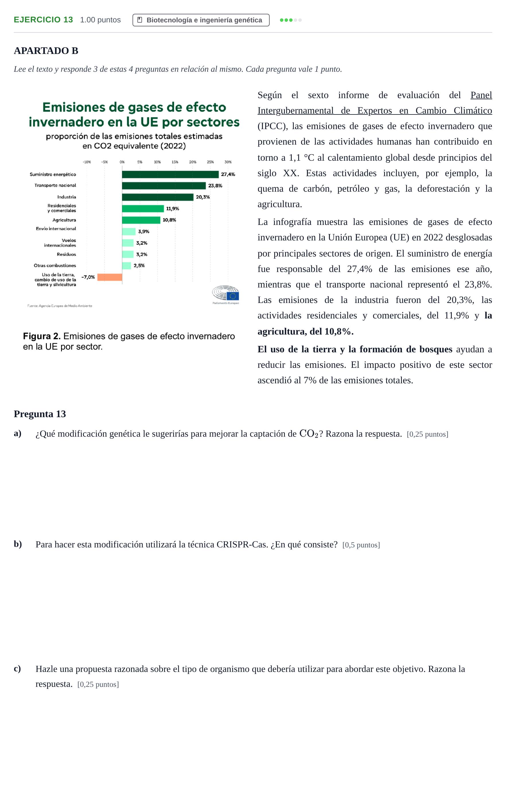 Enunciado: Problema 13 · Biología PAU Navarra Extraordinaria 2025