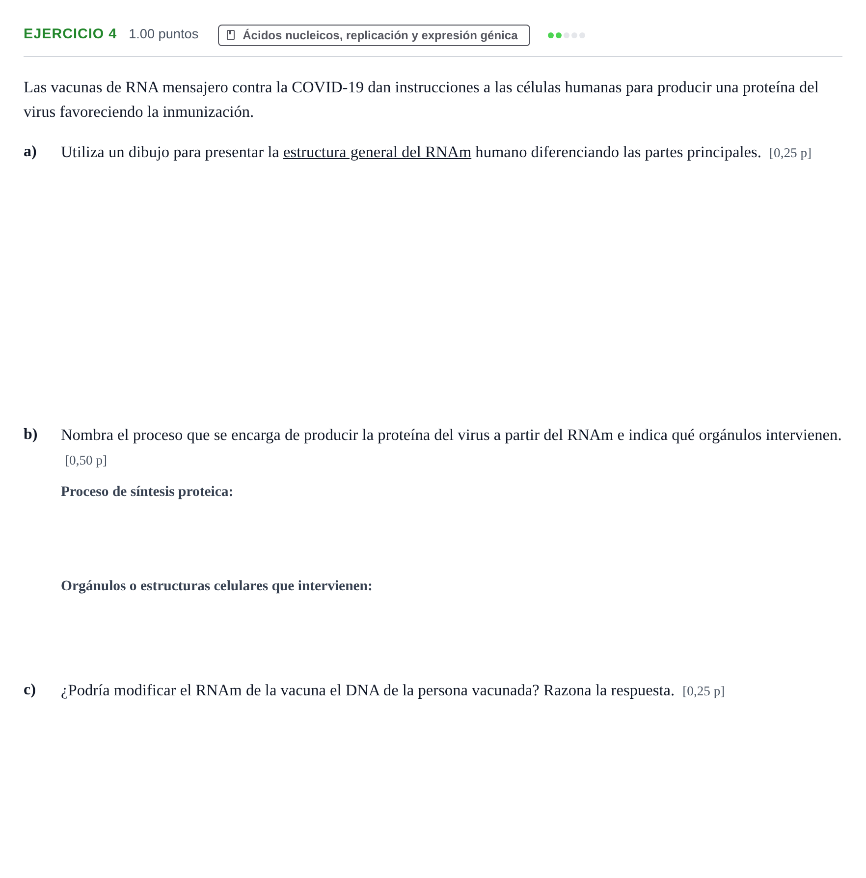 Enunciado: Problema 4 · Biología PAU Navarra Extraordinaria 2025