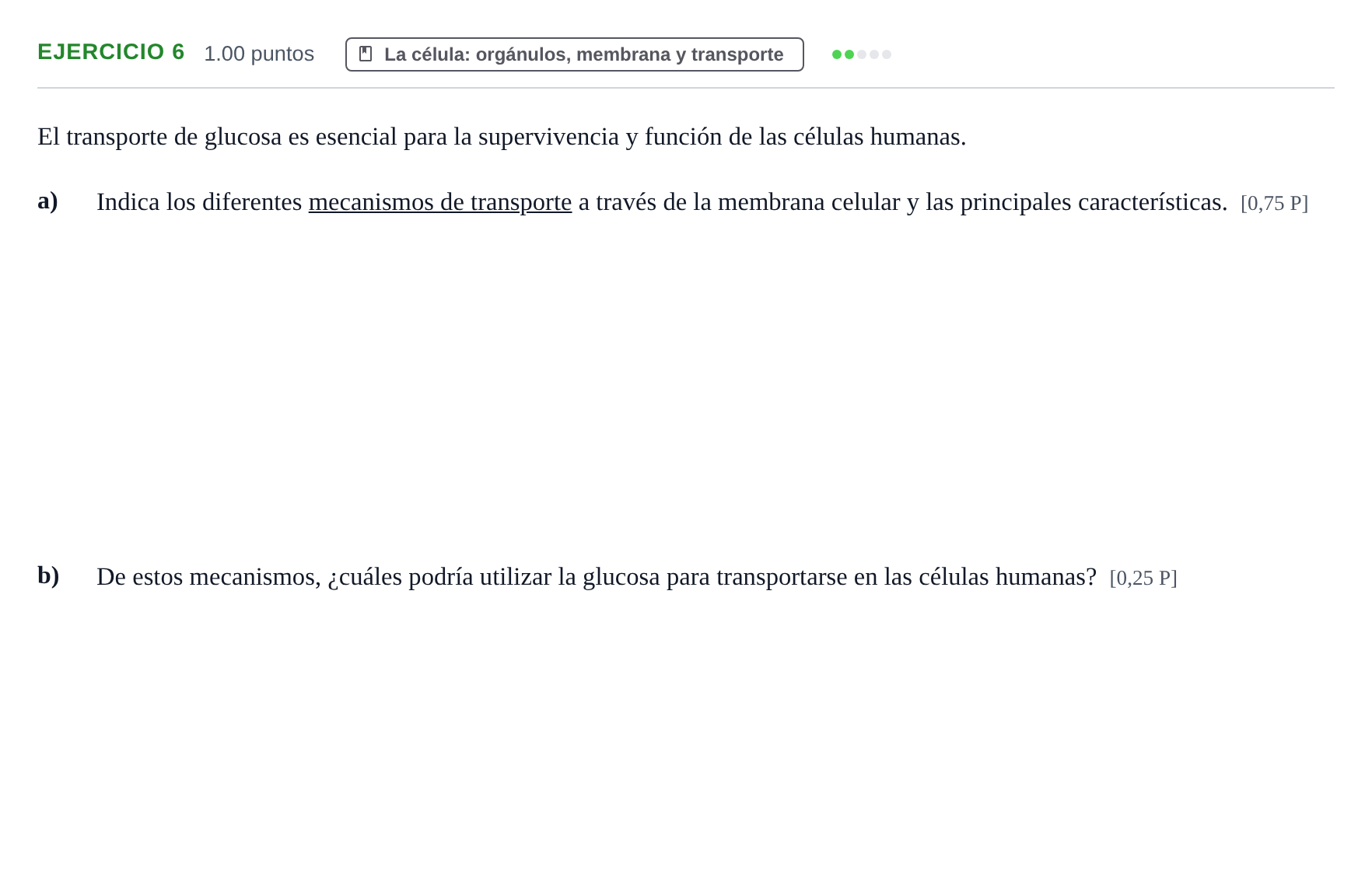 Enunciado: Problema 6 · Biología PAU Navarra Extraordinaria 2025