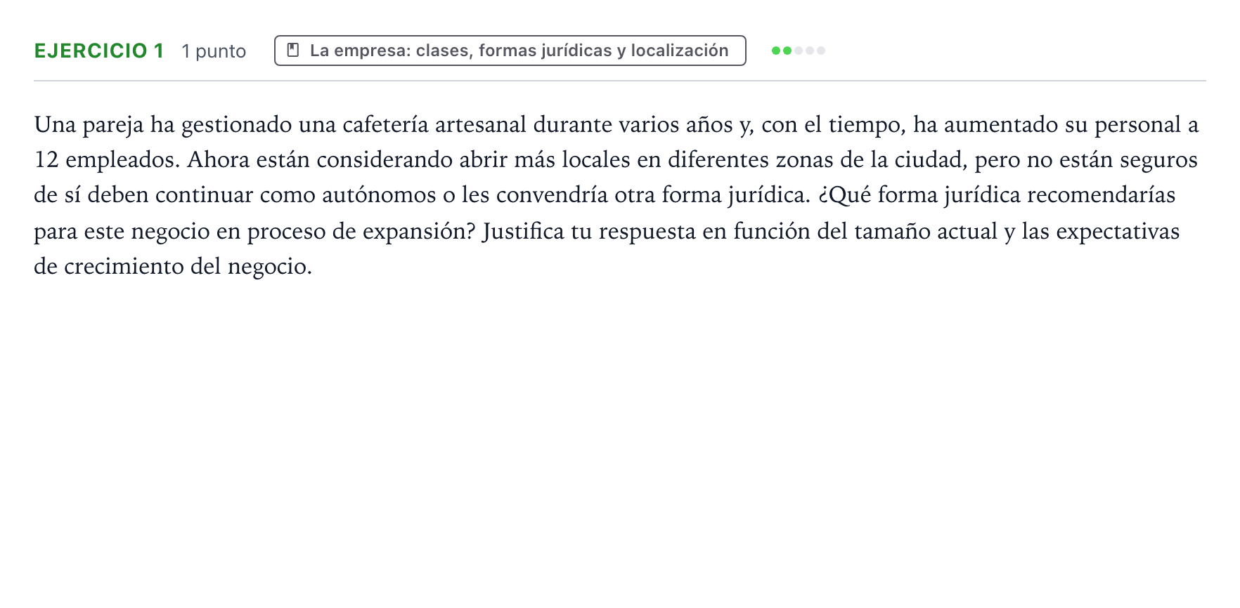 Enunciado: Problema 1 · Empresa y Diseño de Modelos de Negocio PAU Navarra Extraordinaria 2025