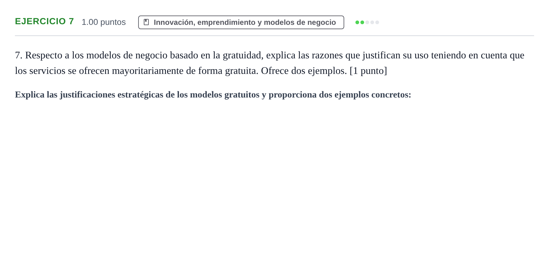 Enunciado: Problema 7 · Empresa y Diseño de Modelos de Negocio PAU Navarra Extraordinaria 2025