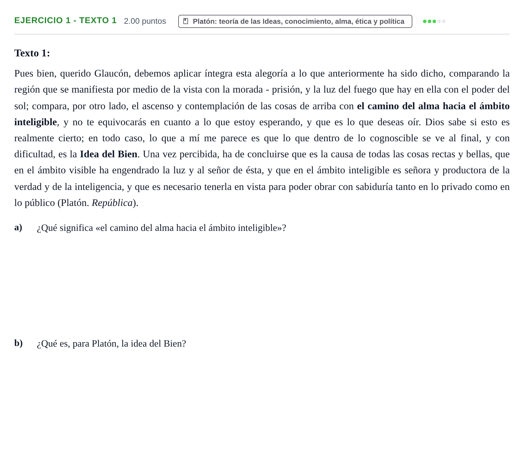 Enunciado: Ejercicio 1 - Texto 1 · Historia de la Filosofía PAU Navarra Extraordinaria 2025