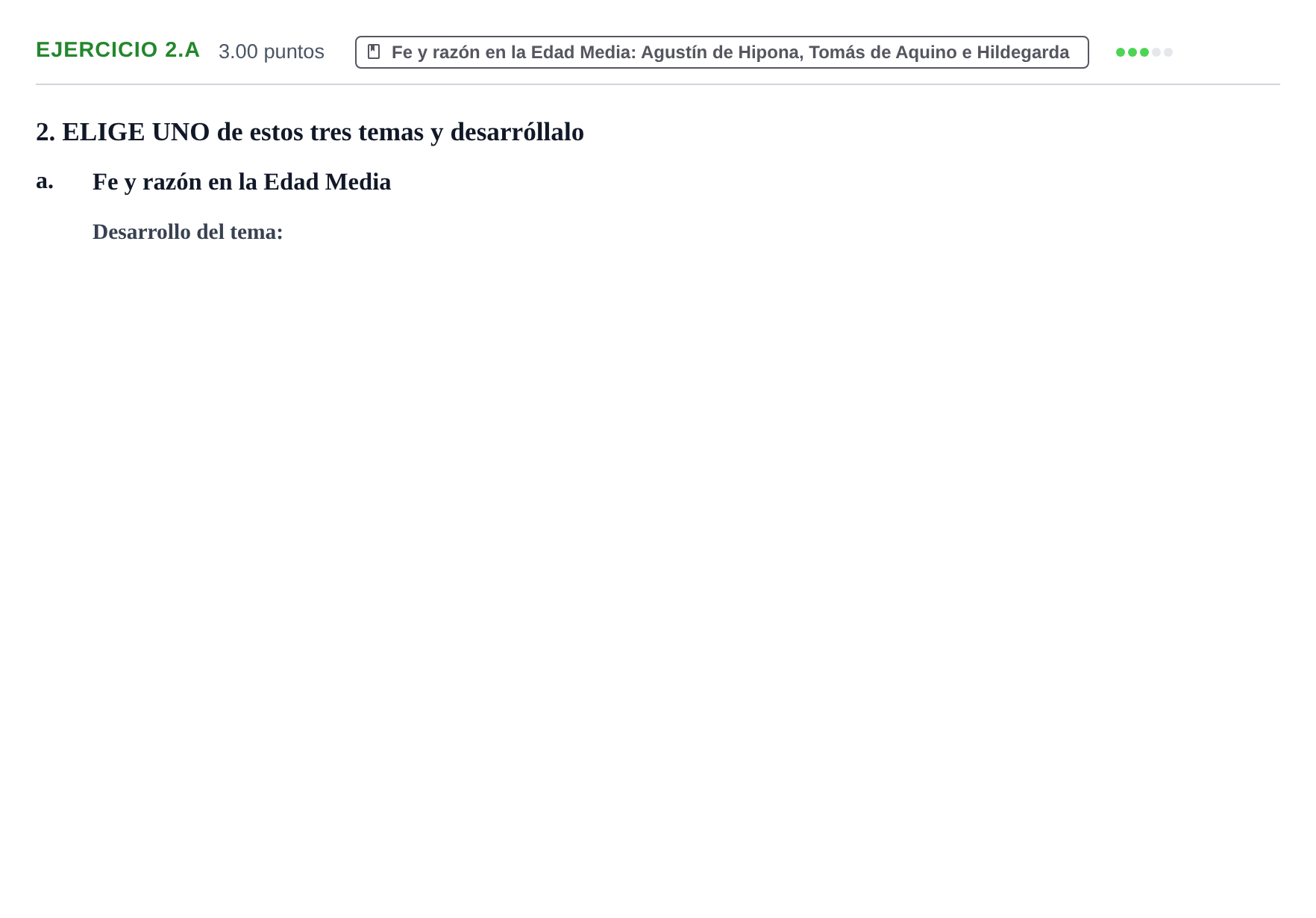 Enunciado: Ejercicio 2.a · Historia de la Filosofía PAU Navarra Extraordinaria 2025