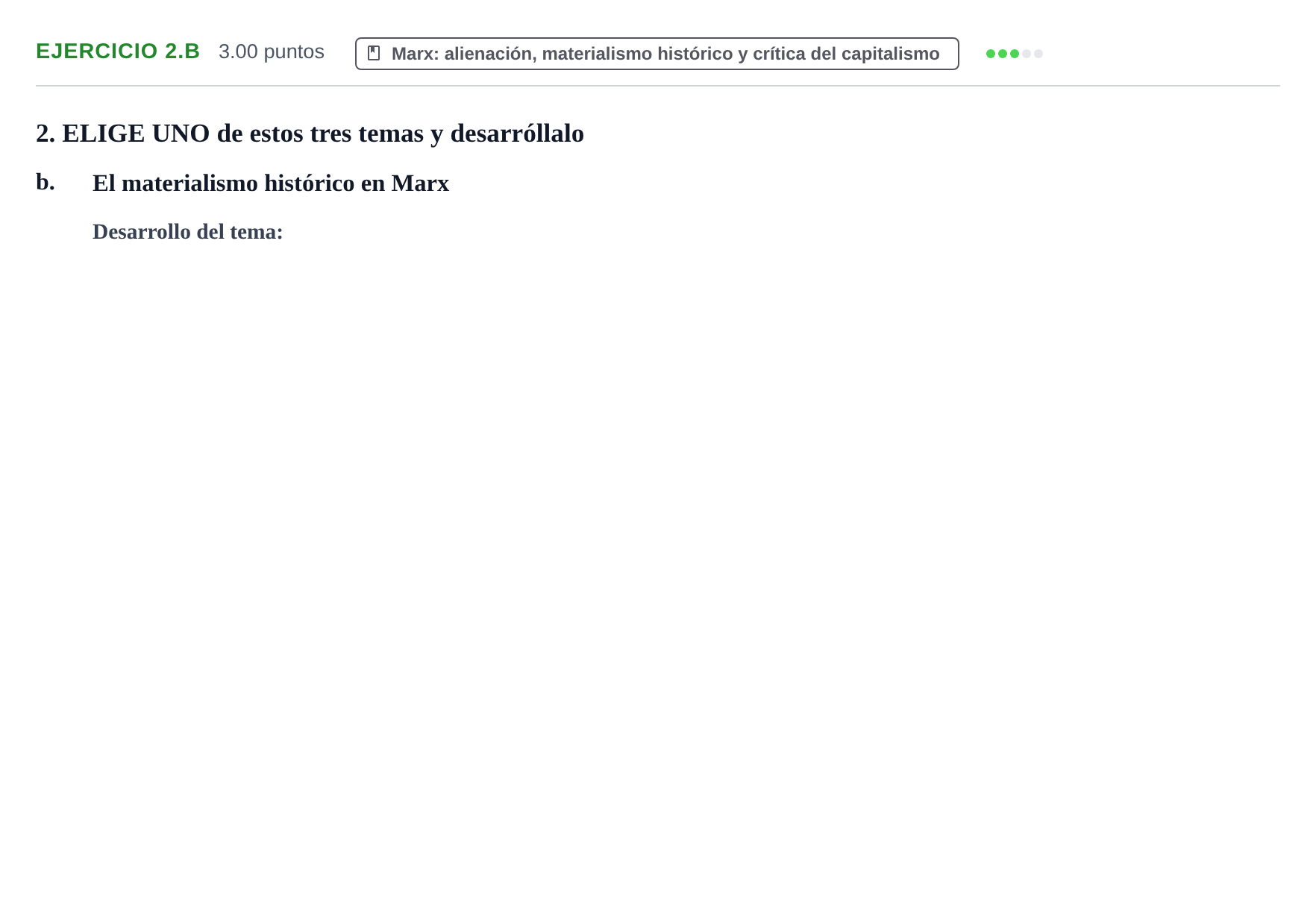 Enunciado: Ejercicio 2.b · Historia de la Filosofía PAU Navarra Extraordinaria 2025