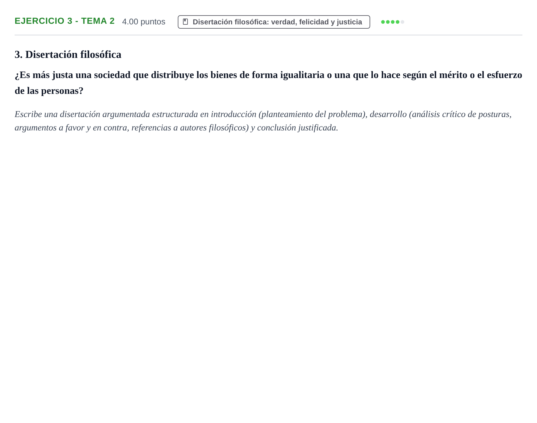 Enunciado: Ejercicio 3 - Tema 2 · Historia de la Filosofía PAU Navarra Extraordinaria 2025