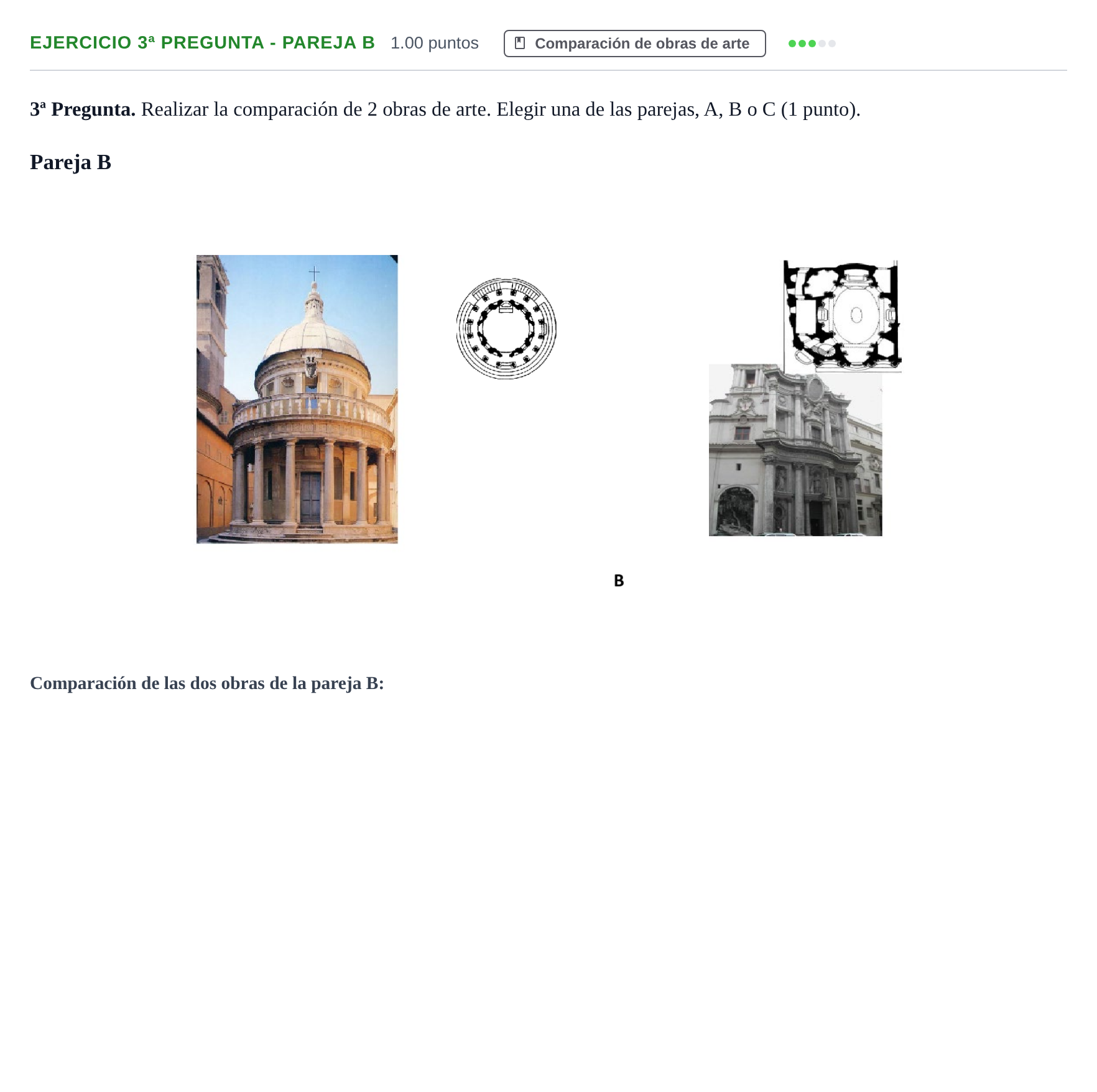 Enunciado: Ejercicio 3ª Pregunta - Pareja B · Historia del Arte PAU Navarra Extraordinaria 2025