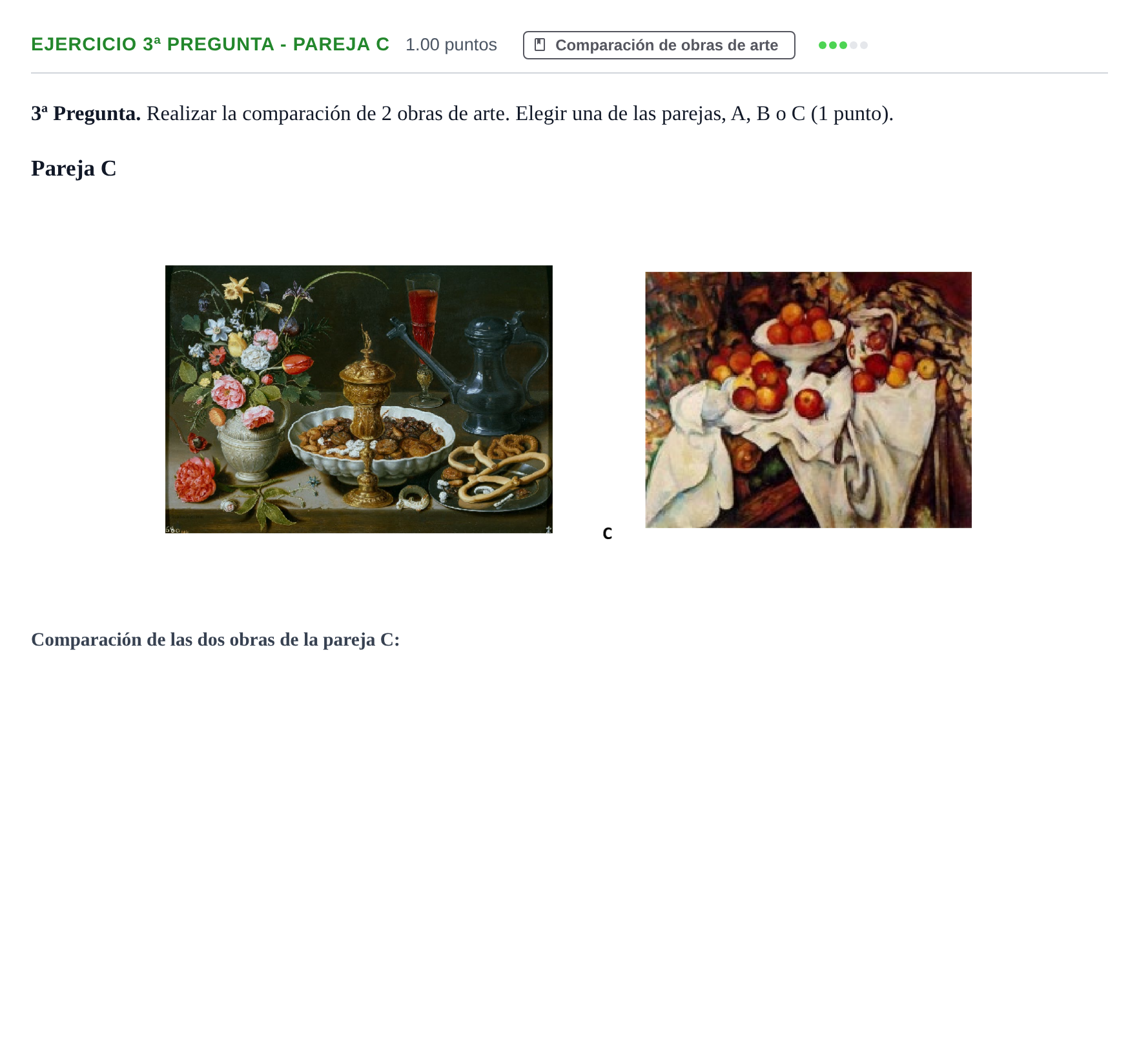 Enunciado: Ejercicio 3ª Pregunta - Pareja C · Historia del Arte PAU Navarra Extraordinaria 2025