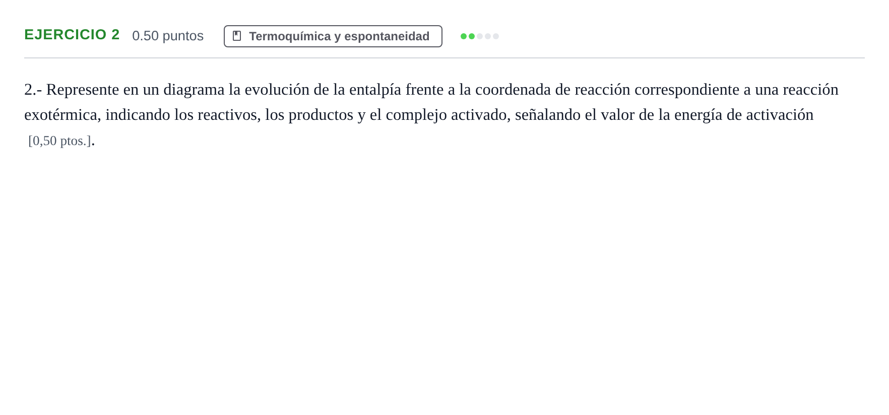 Enunciado: Problema 2 · Química PAU Navarra Extraordinaria 2025