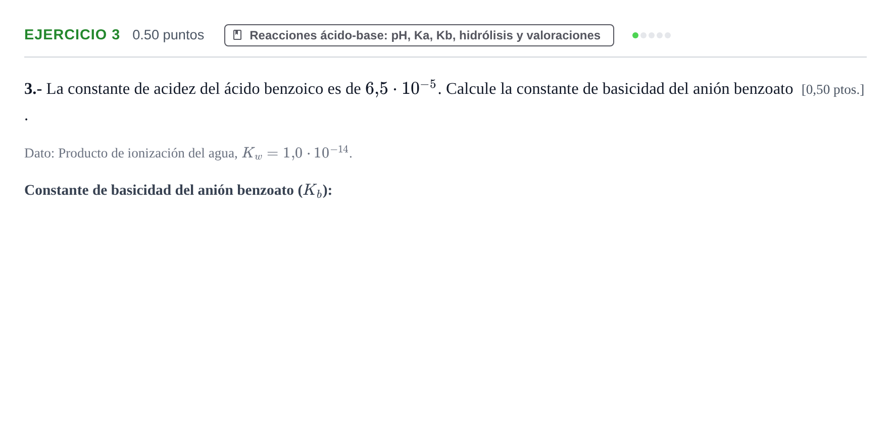 Enunciado: Problema 3 · Química PAU Navarra Extraordinaria 2025