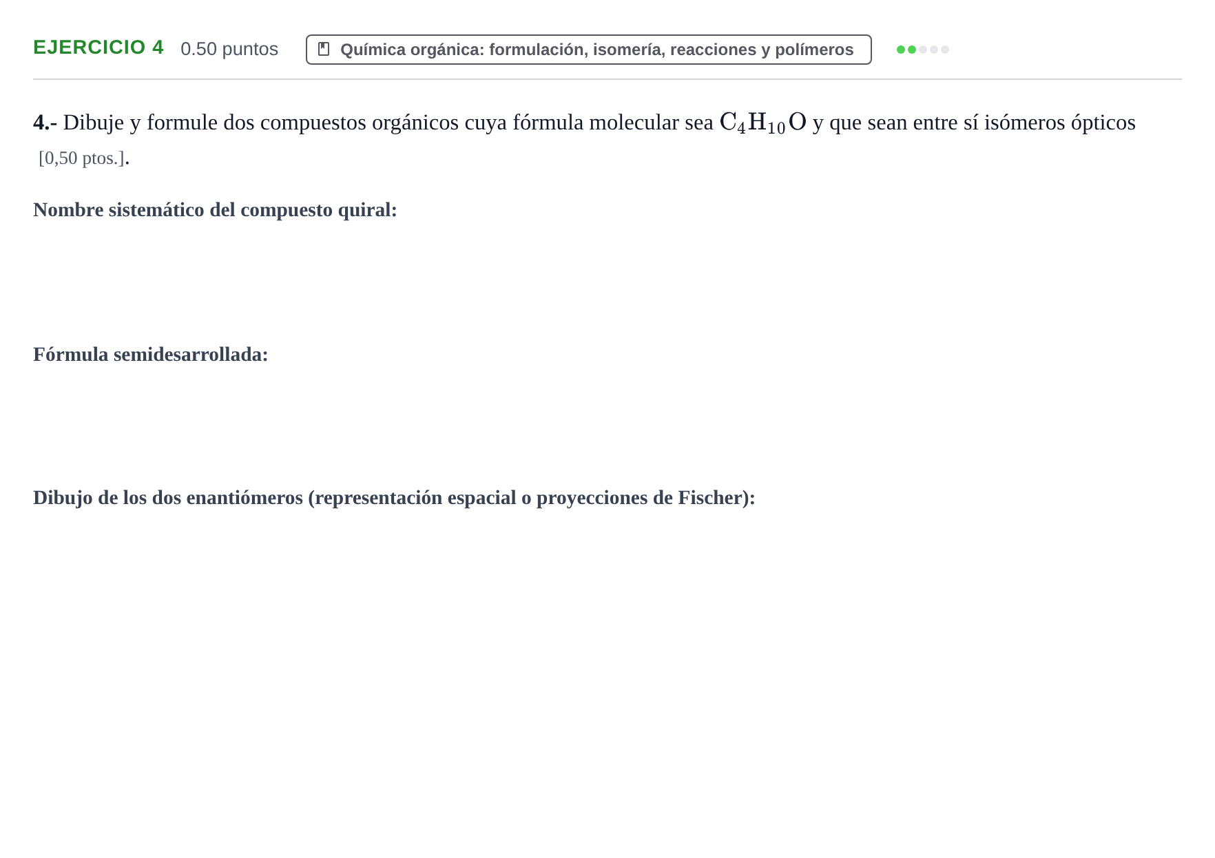 Enunciado: Problema 4 · Química PAU Navarra Extraordinaria 2025