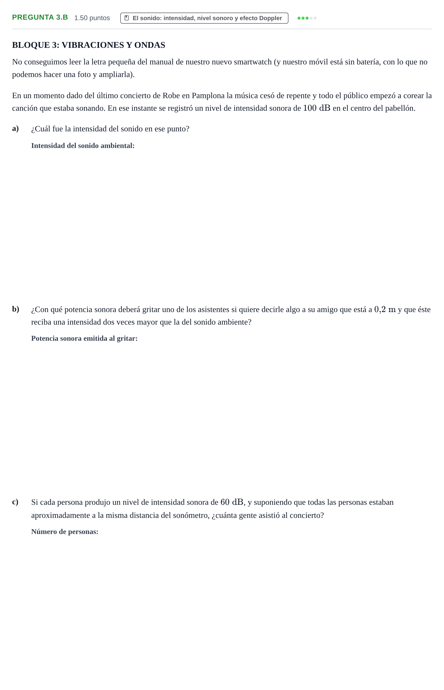 Enunciado: Pregunta 3.B · Física PAU Navarra Extraordinaria 2025