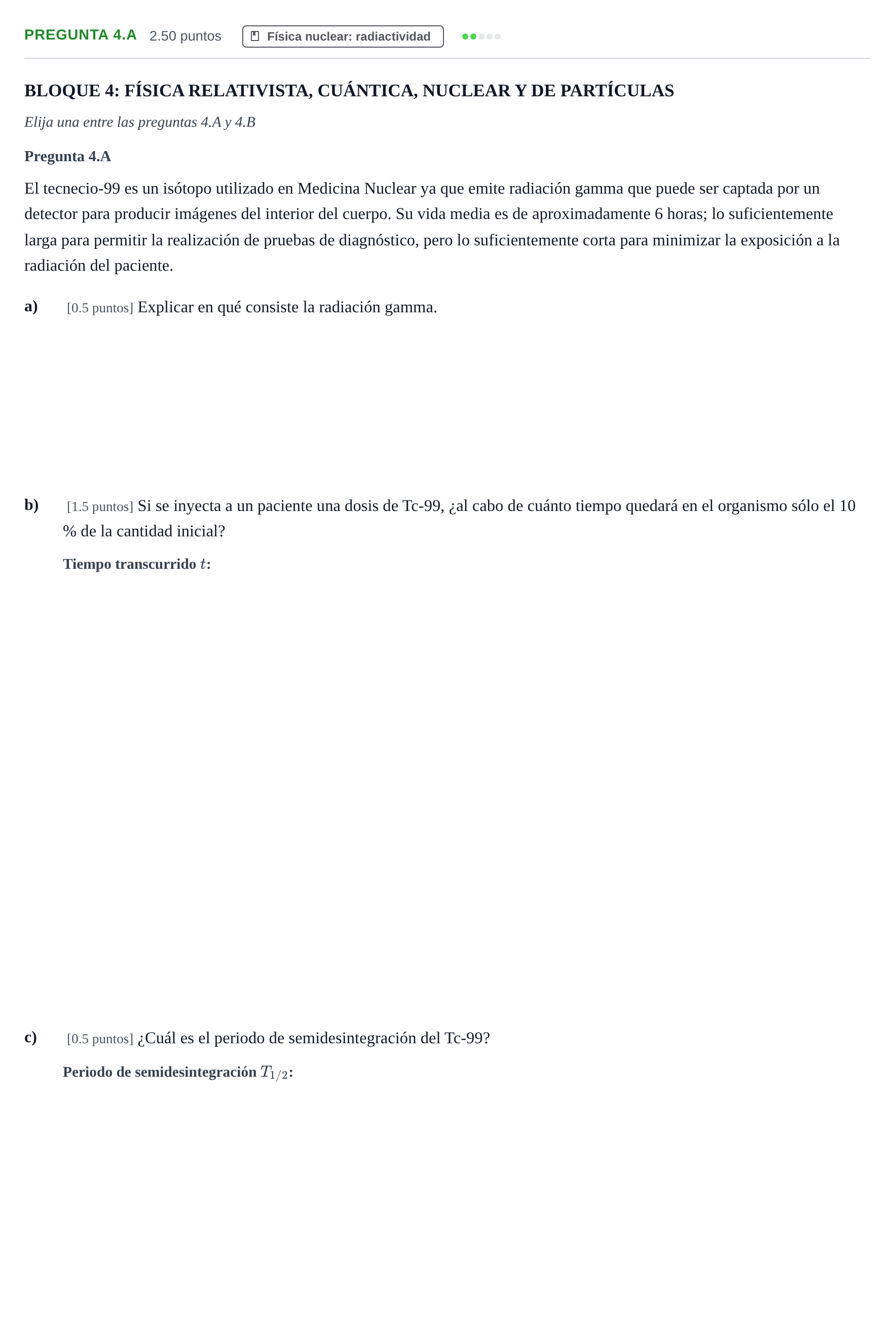 Enunciado: Pregunta 4.A · Física PAU Navarra Extraordinaria 2025