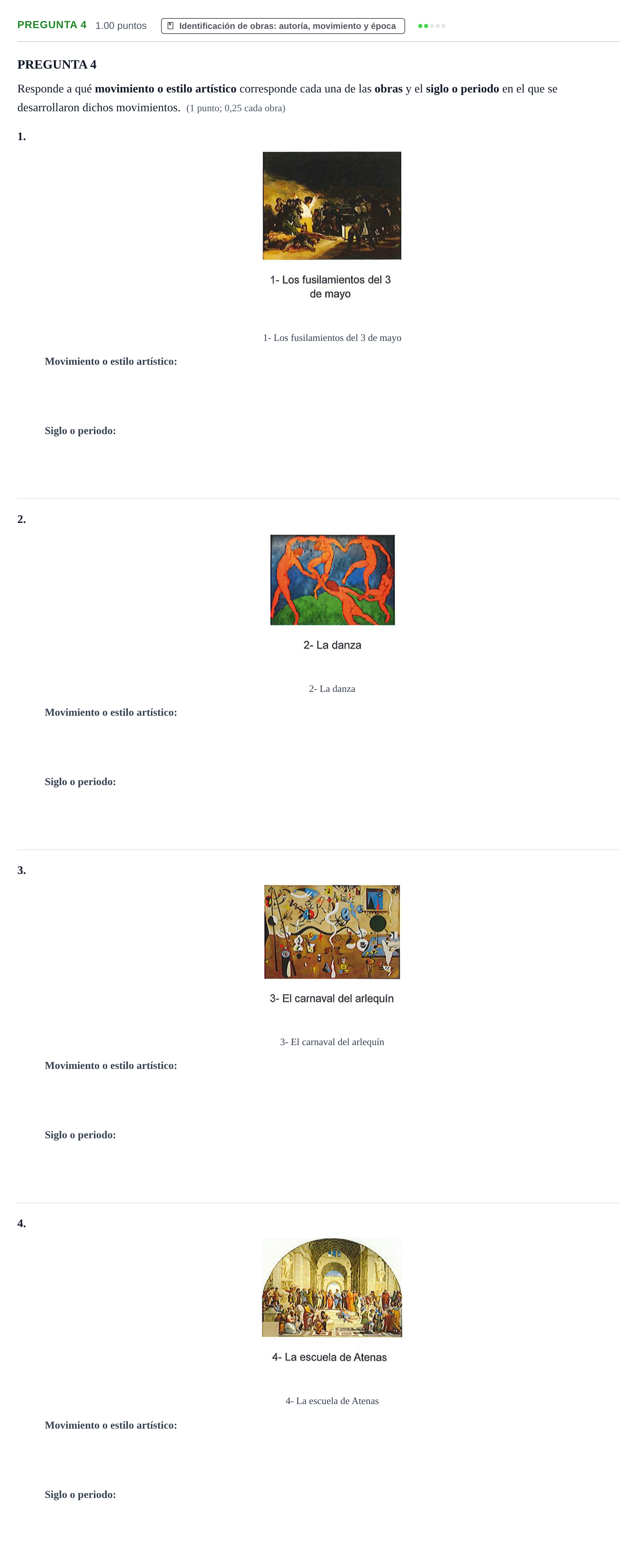Enunciado: Pregunta 4 · Fundamentos Artísticos PAU Navarra Extraordinaria 2025