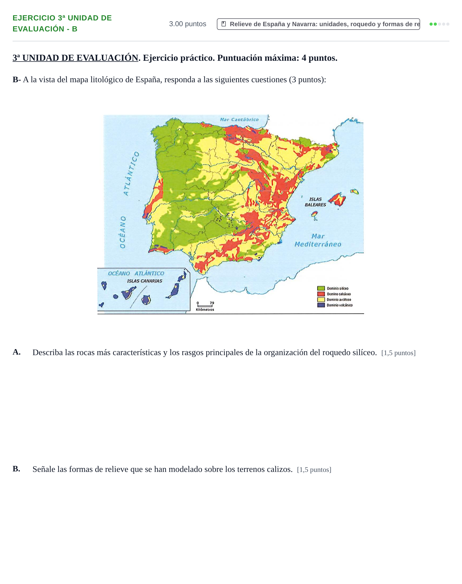 Enunciado: Ejercicio 3ª Unidad de Evaluación - B · Geografía PAU Navarra Extraordinaria 2025