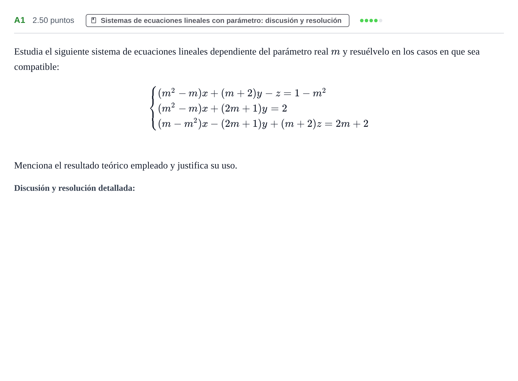 Enunciado: Ejercicio A1 · Matemáticas II PAU Navarra Extraordinaria 2025