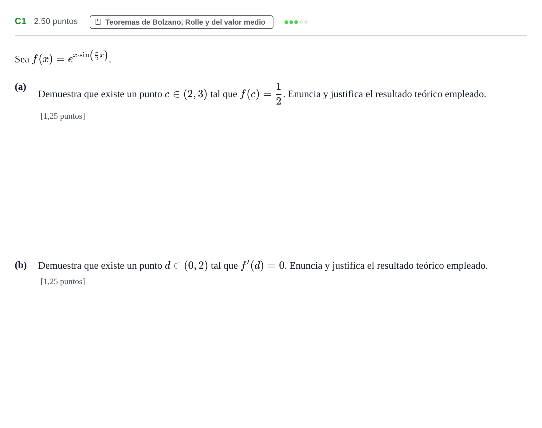 Enunciado: Ejercicio C1 · Matemáticas II PAU Navarra Extraordinaria 2025