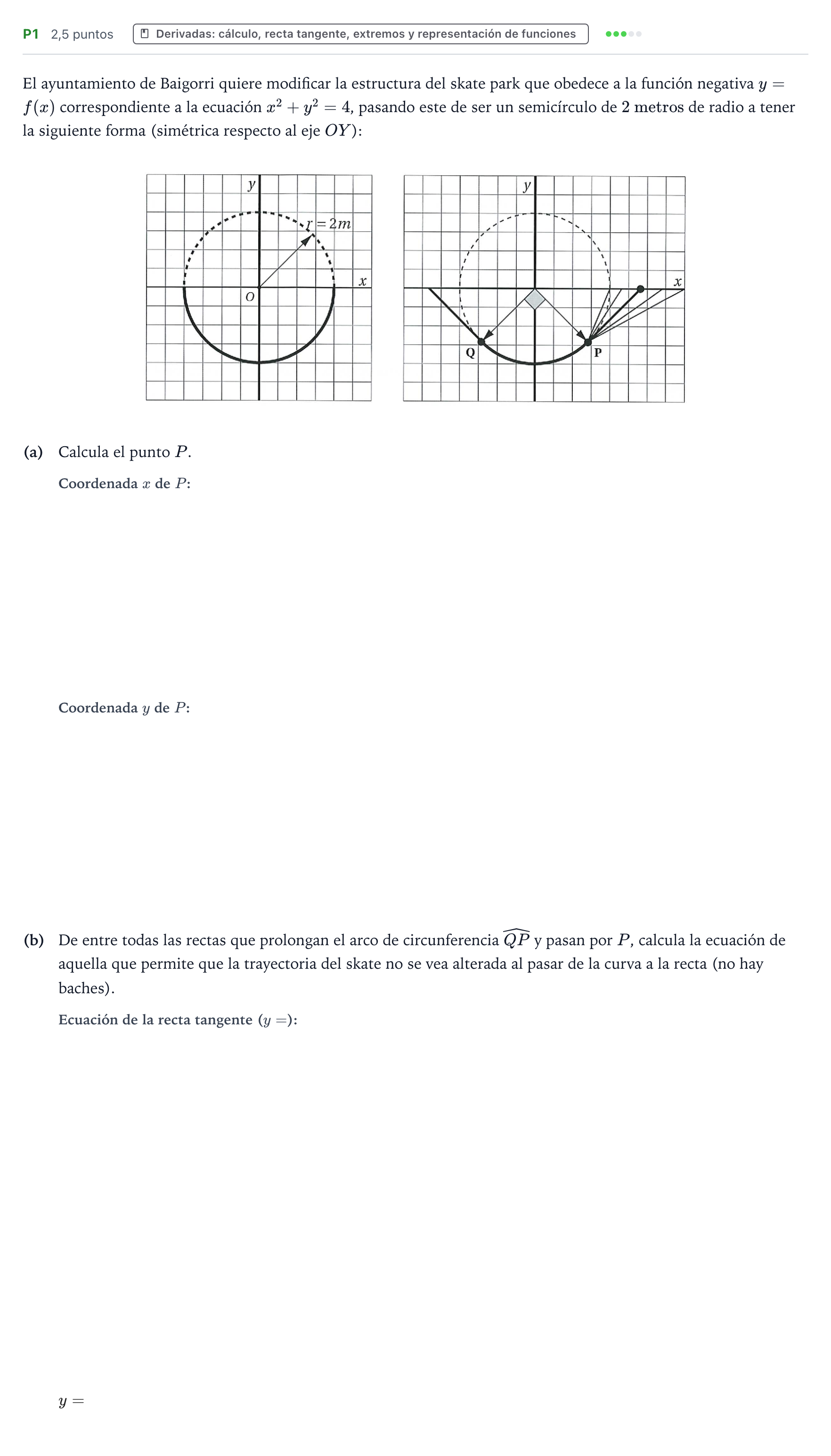 Enunciado: Ejercicio P1 · Matemáticas II PAU Navarra Extraordinaria 2025