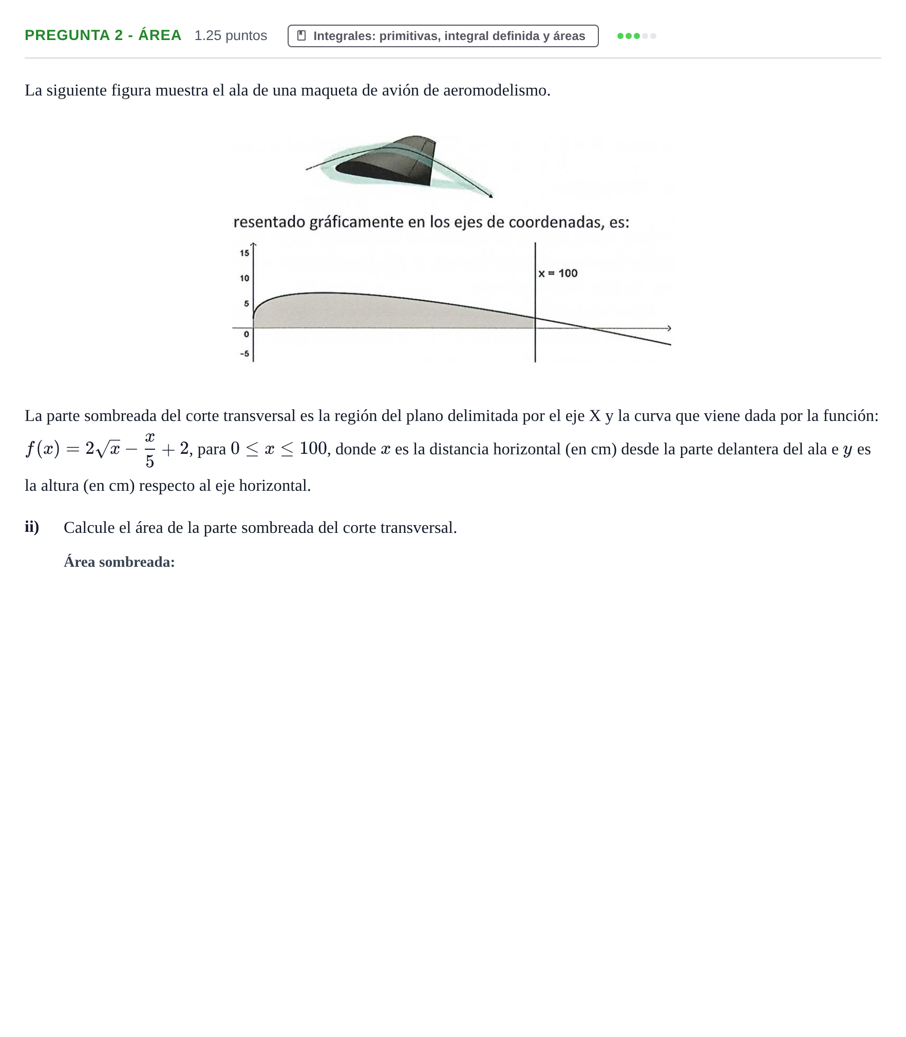 Enunciado: Pregunta 2 - Área · Matemáticas aplicadas a las Ciencias Sociales II PAU Navarra Extraordinaria 2025