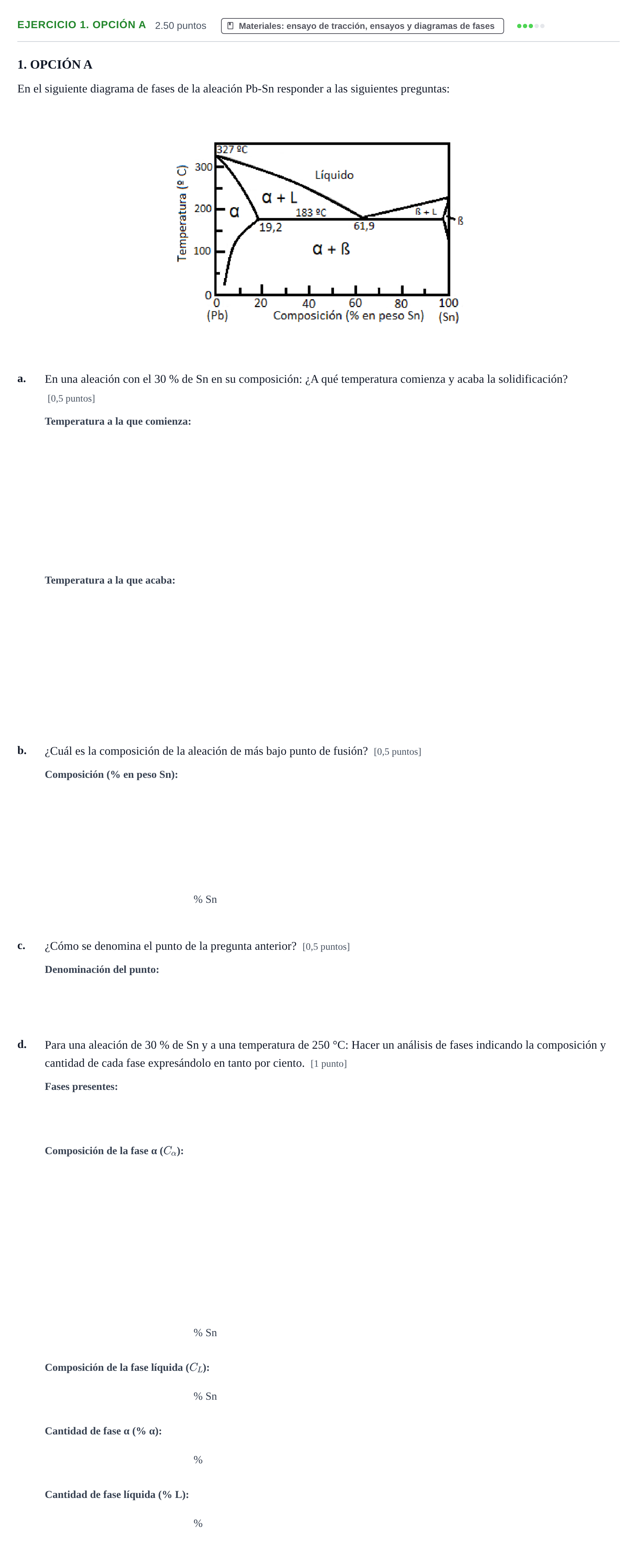 Enunciado: Ejercicio 1. OPCIÓN A · Tecnología e Ingeniería II PAU Navarra Ordinaria 2025