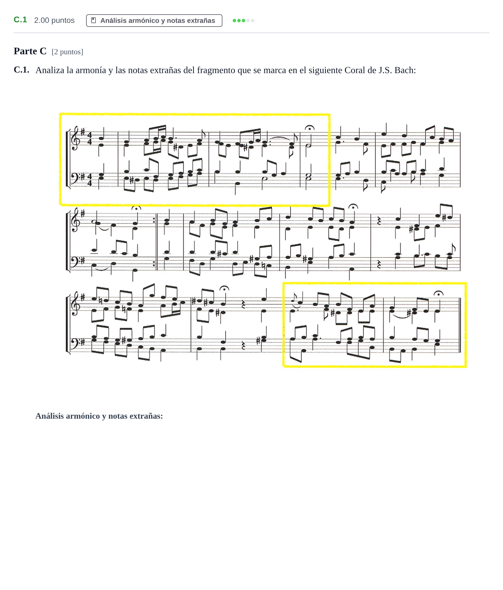 Enunciado: Ejercicio C.1 · Análisis Musical II PAU Navarra Ordinaria 2025