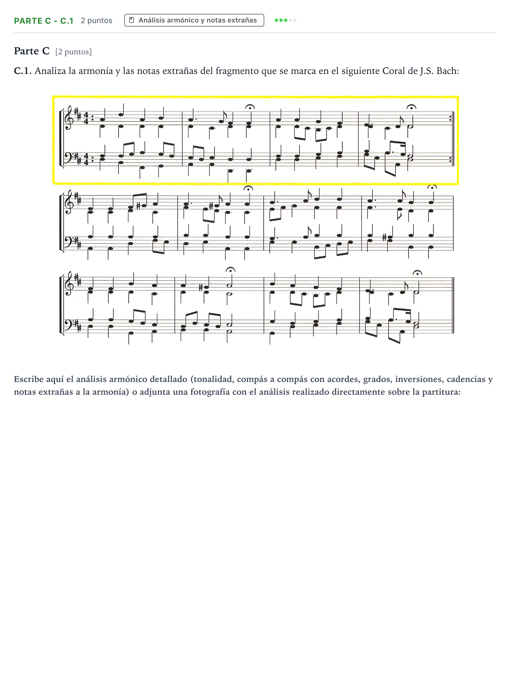 Enunciado: Ejercicio Parte C - C.1 · Análisis Musical II PAU Navarra Extraordinaria 2025