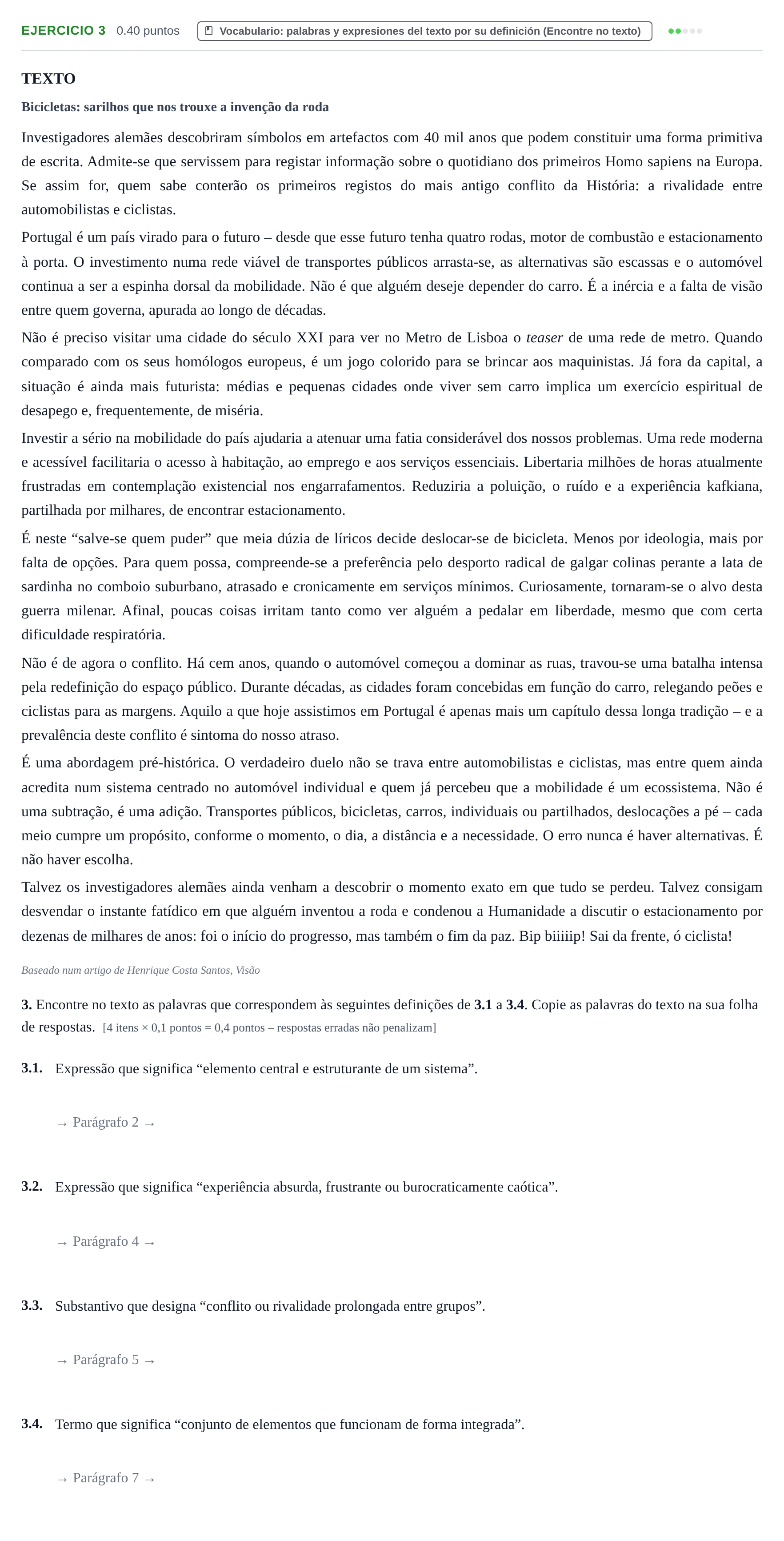 Enunciado: Problema 3 · Portugués PAU Murcia Extraordinaria 2026