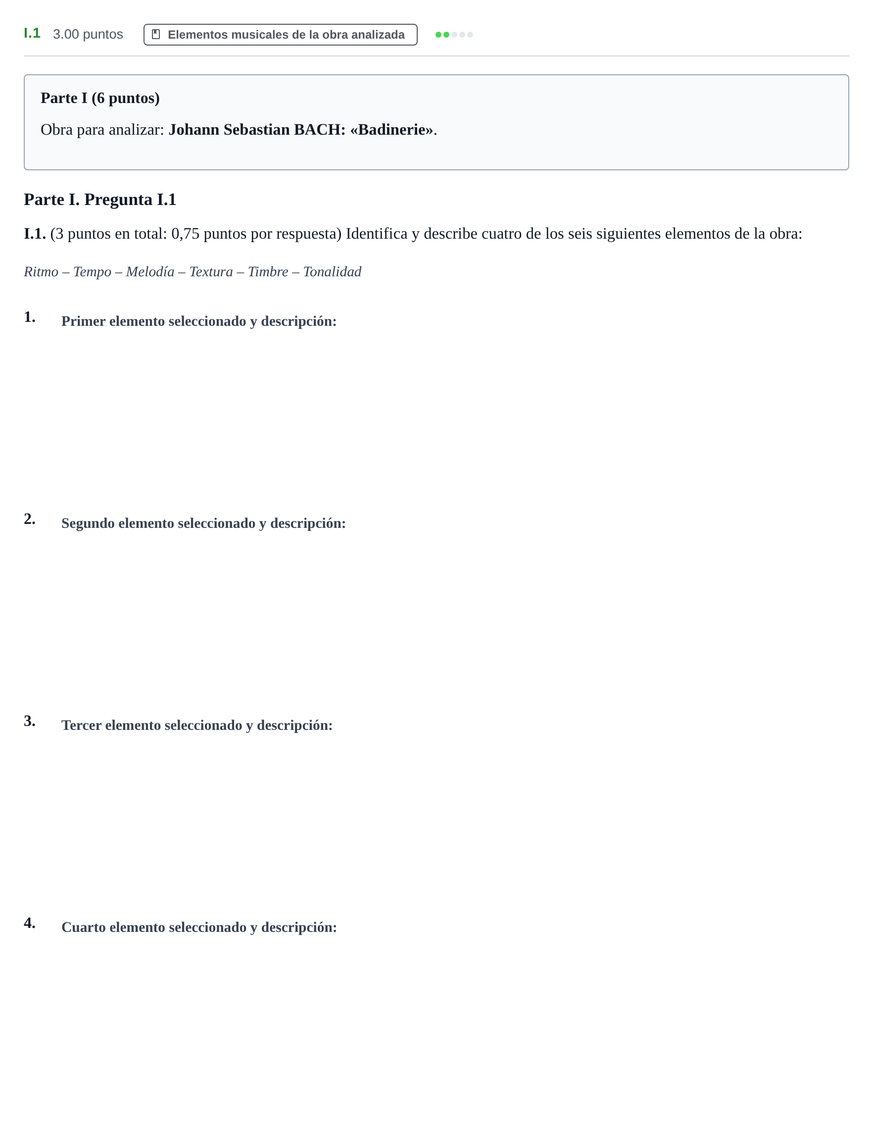 Enunciado: Ejercicio I.1 · Análisis Musical II PAU Murcia Ordinaria 2026